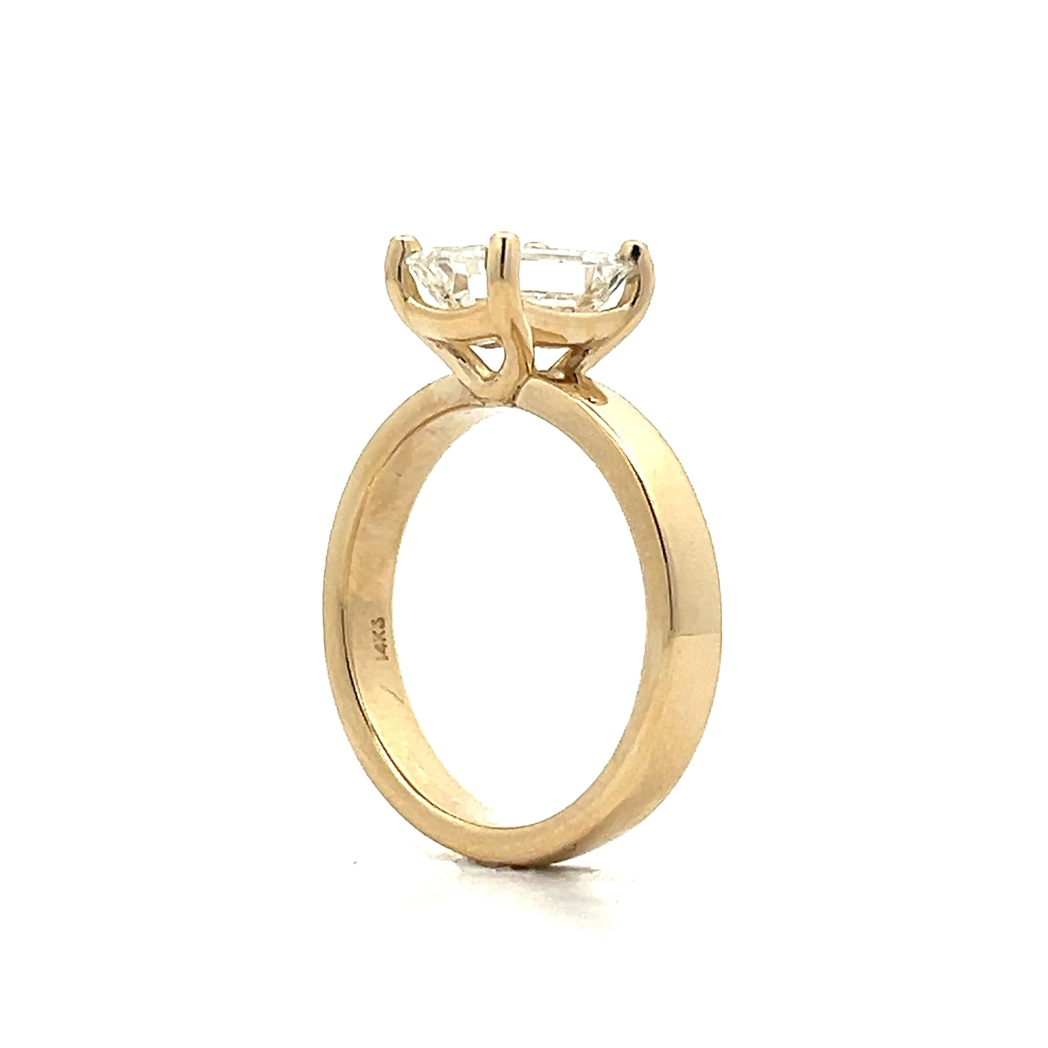 1.90 Emerald Cut Diamond Engagement Ring in Yellow Gold - Image 5