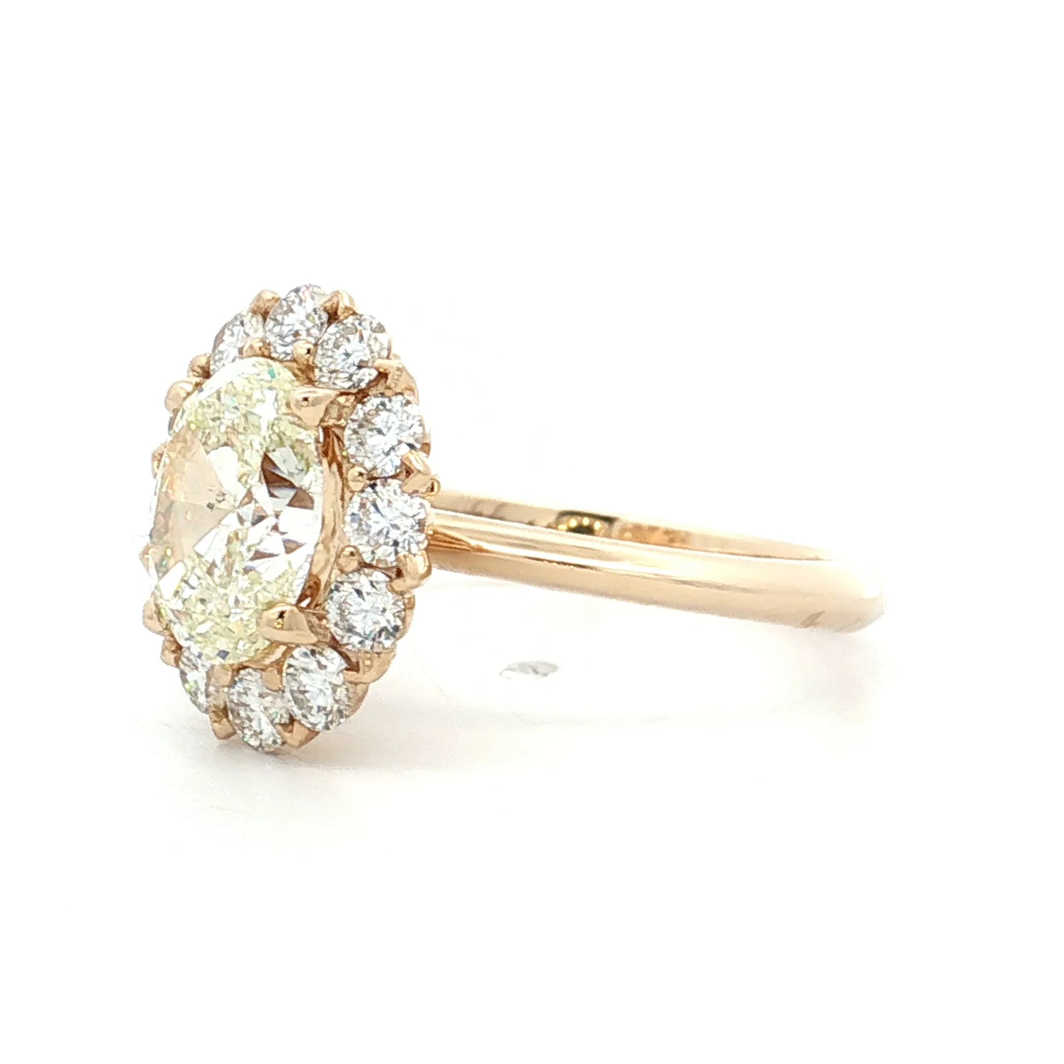 1.90 GIA Oval Diamond Halo Engagement Ring 14k - Image 2