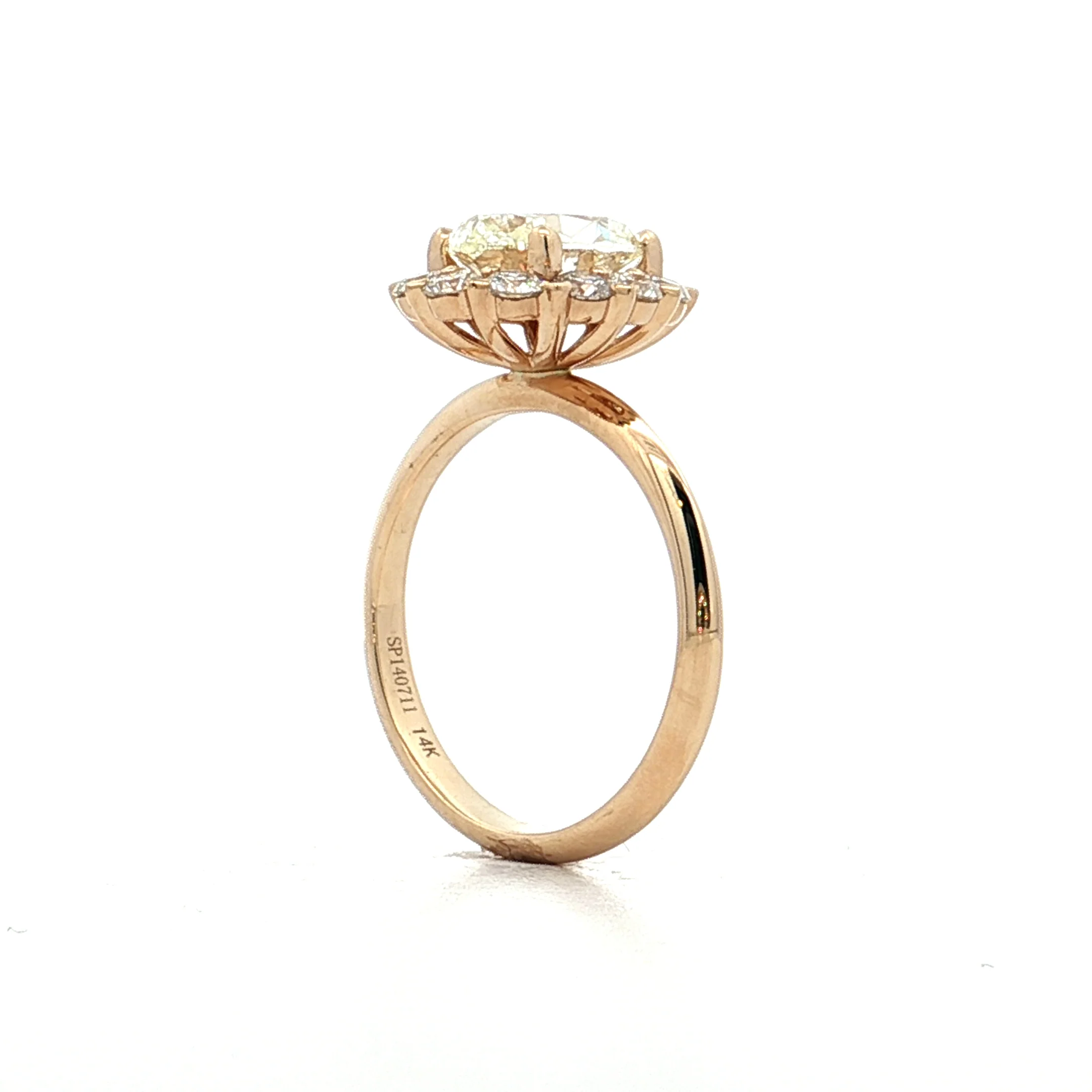 1.90 GIA Oval Diamond Halo Engagement Ring 14k - Image 5