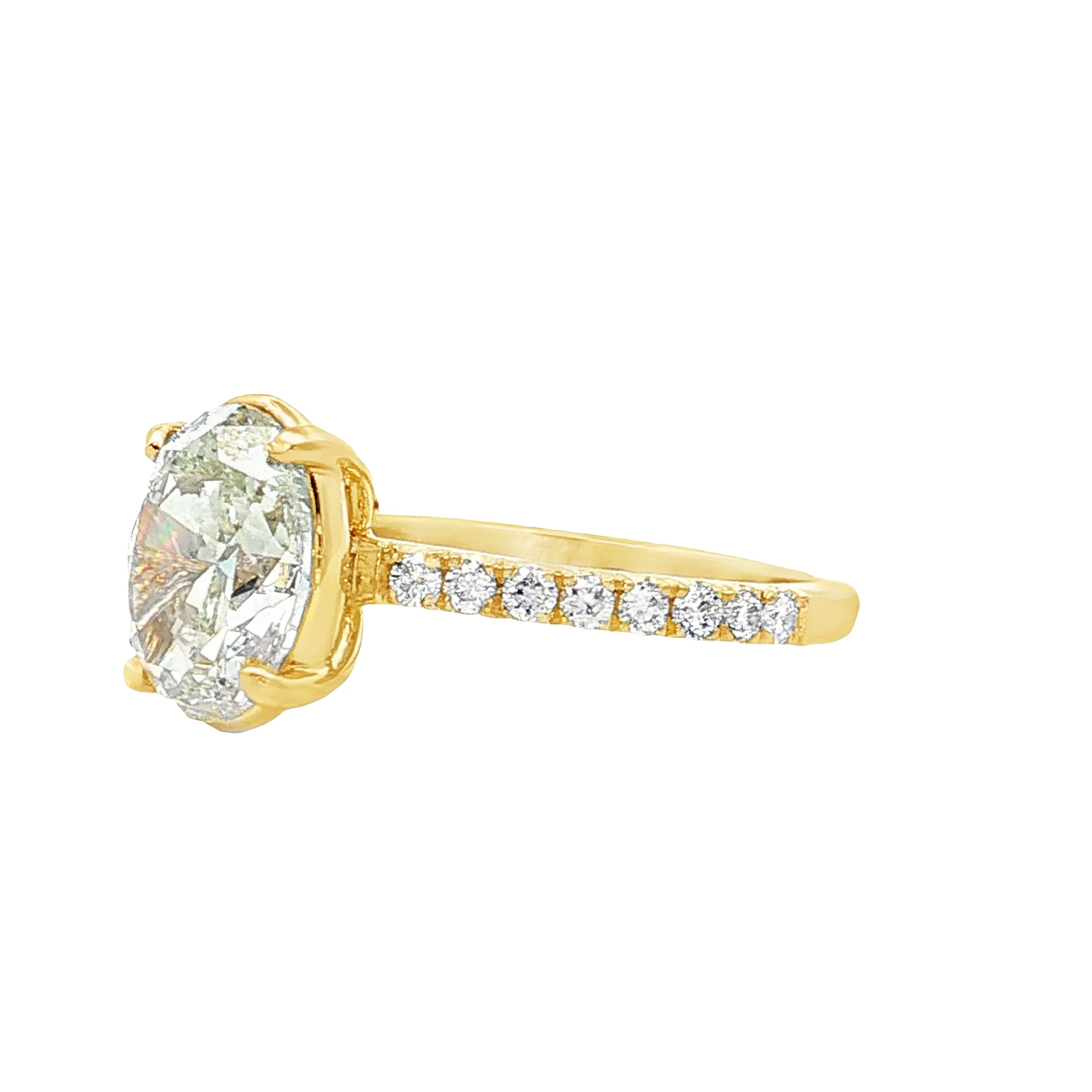 1.90 Oval Diamond Solitaire Engagement Ring 18k - Image 2