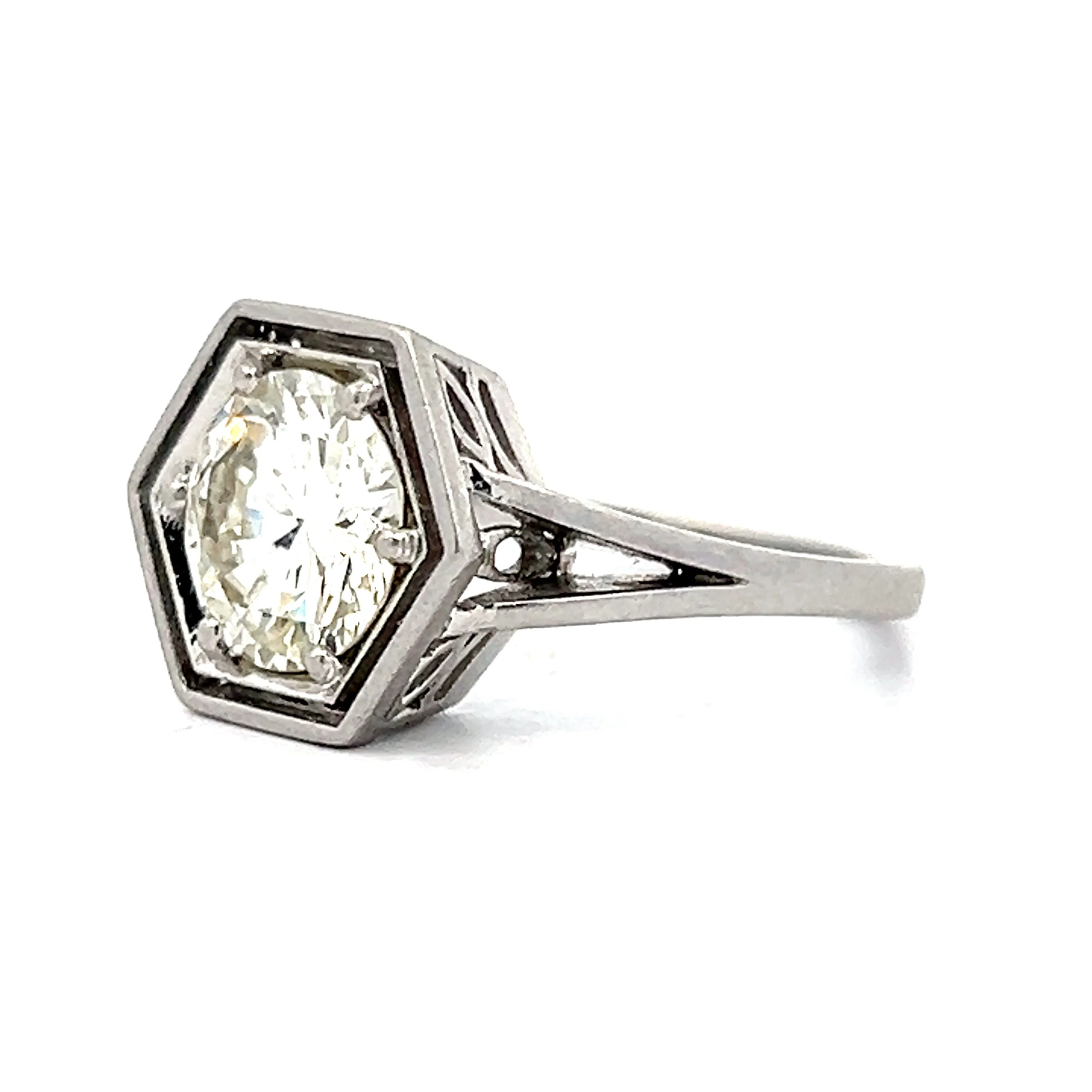 1.91 Bezel Diamond Solitaire Engagement Ring in Platinum - Image 2