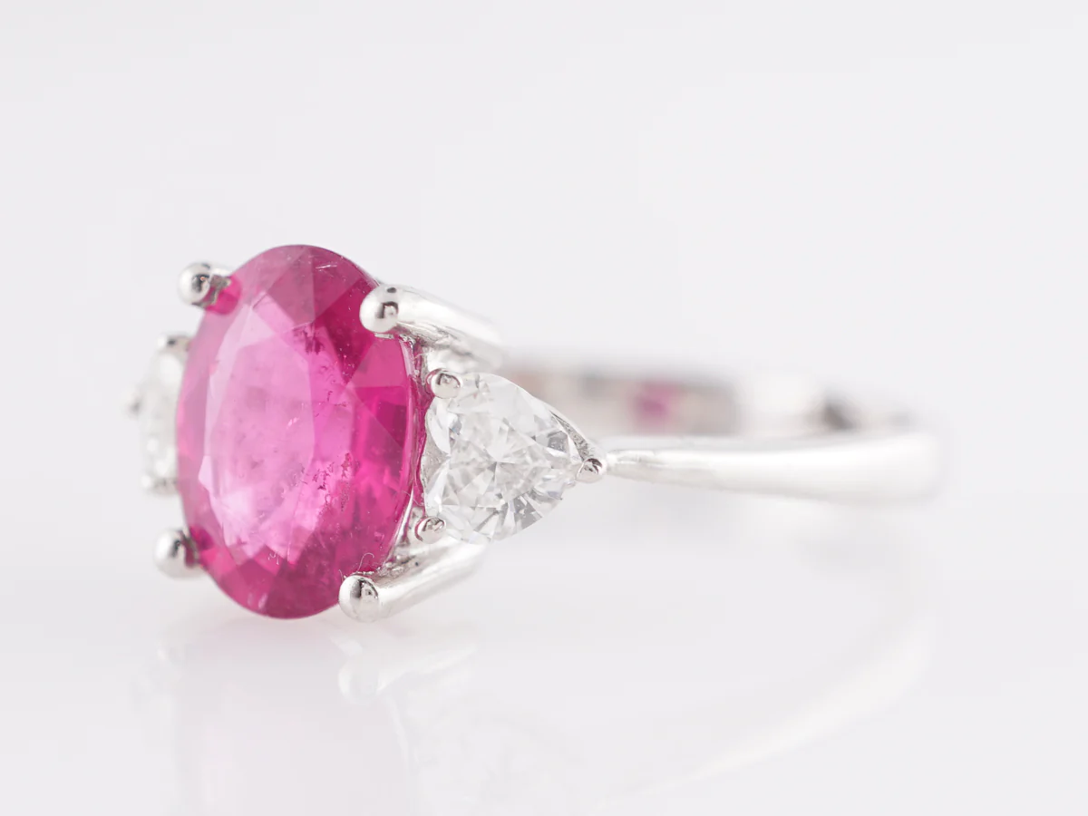 1.91 Pink Sapphire Cocktail Ring in Platinum - Image 2