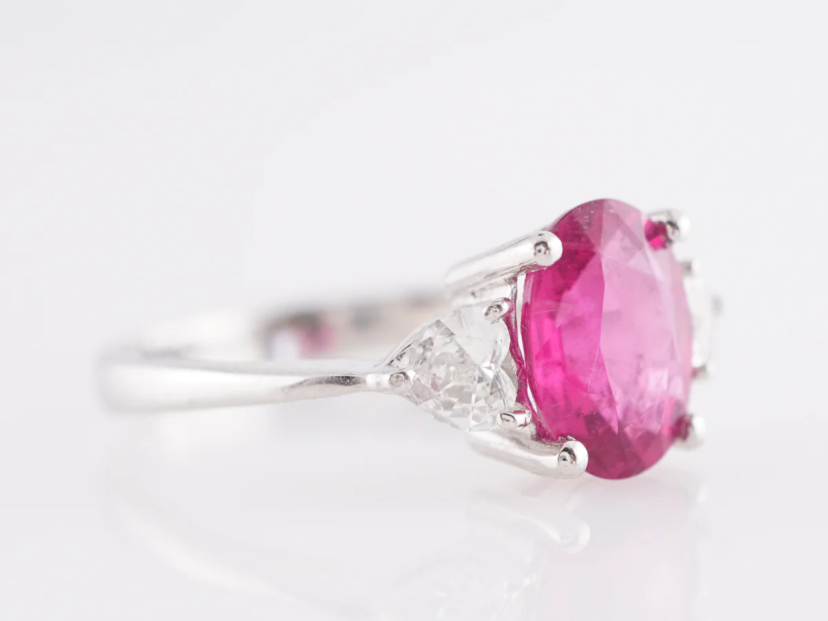 1.91 Pink Sapphire Cocktail Ring in Platinum - Image 3