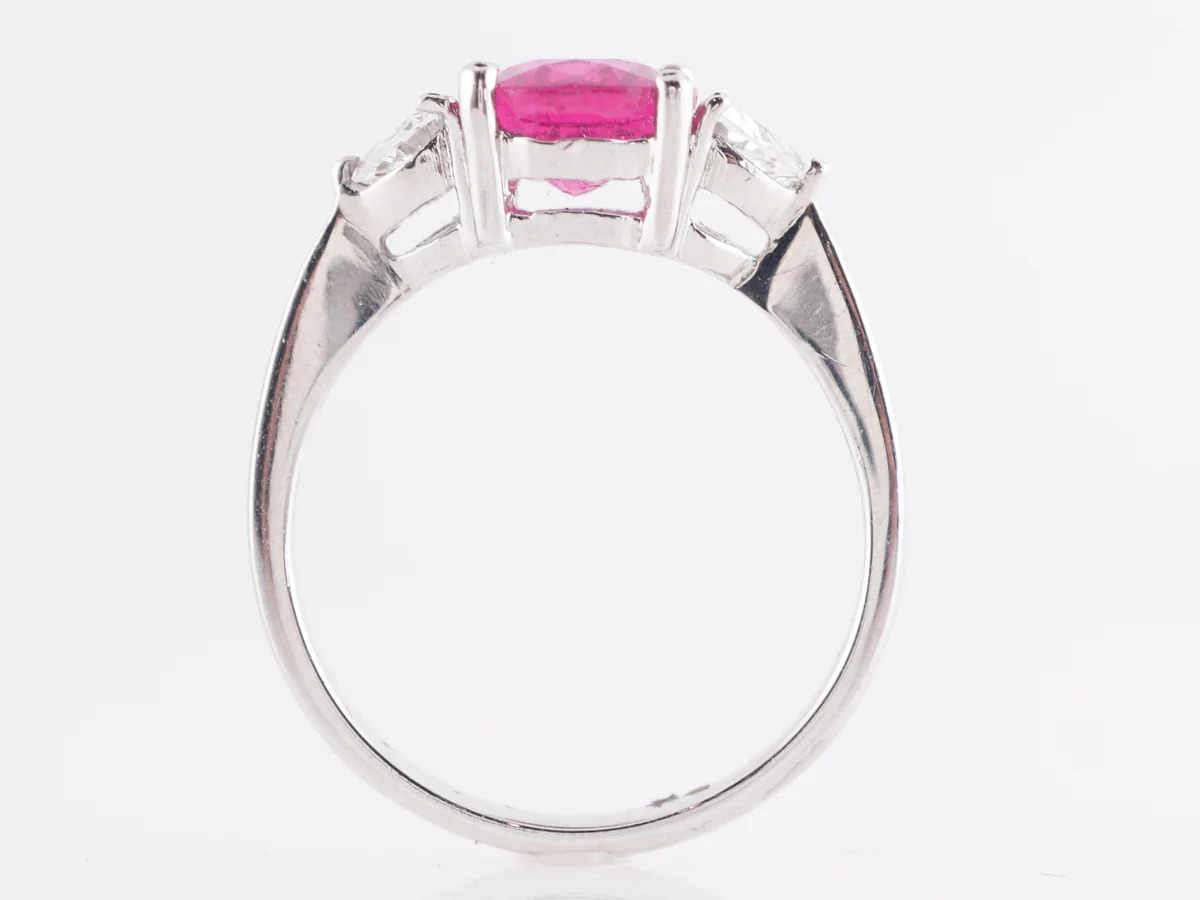 1.91 Pink Sapphire Cocktail Ring in Platinum - Image 4