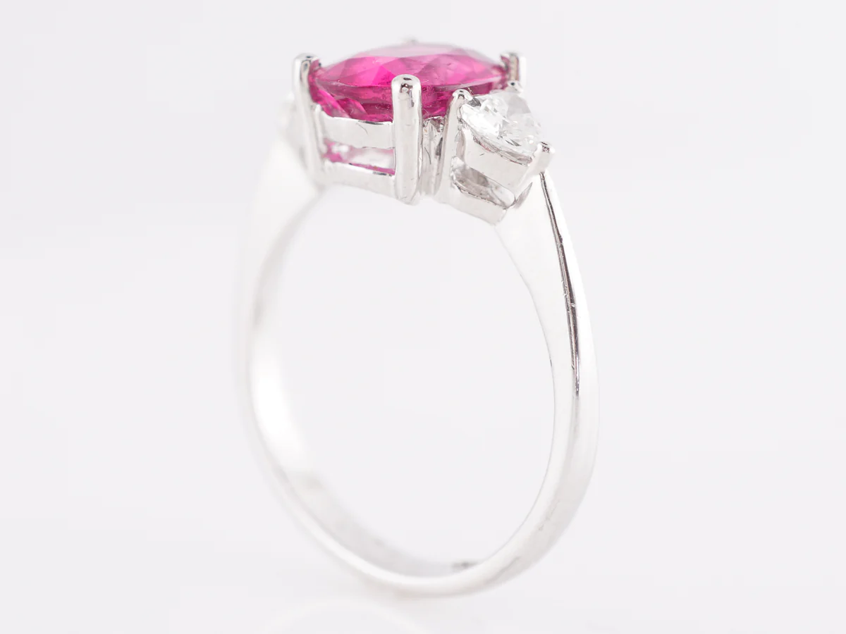 1.91 Pink Sapphire Cocktail Ring in Platinum - Image 5