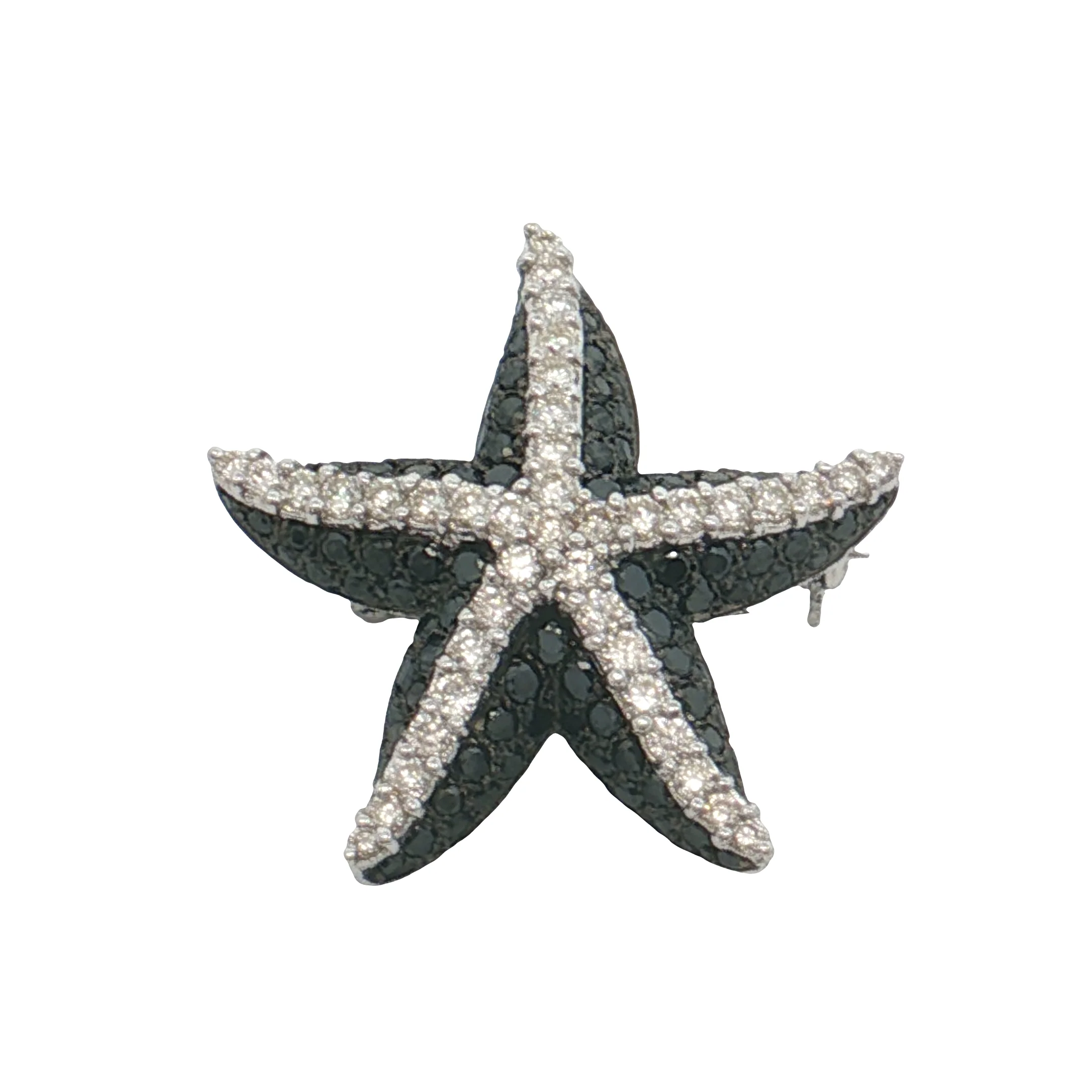 1.92 Starfish Diamond Brooch Pendant 18k White Gold - Image 2