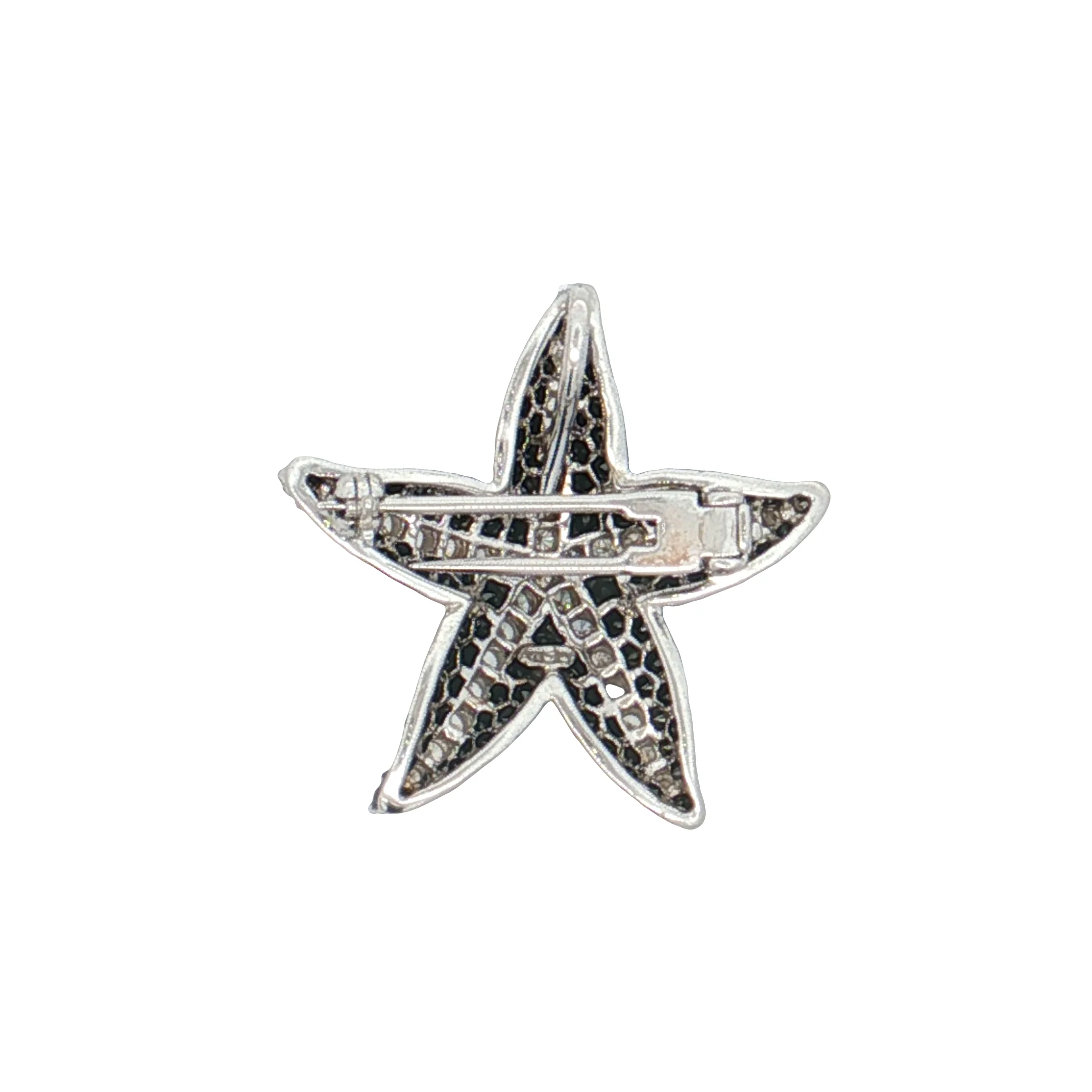 1.92 Starfish Diamond Brooch Pendant 18k White Gold - Image 3