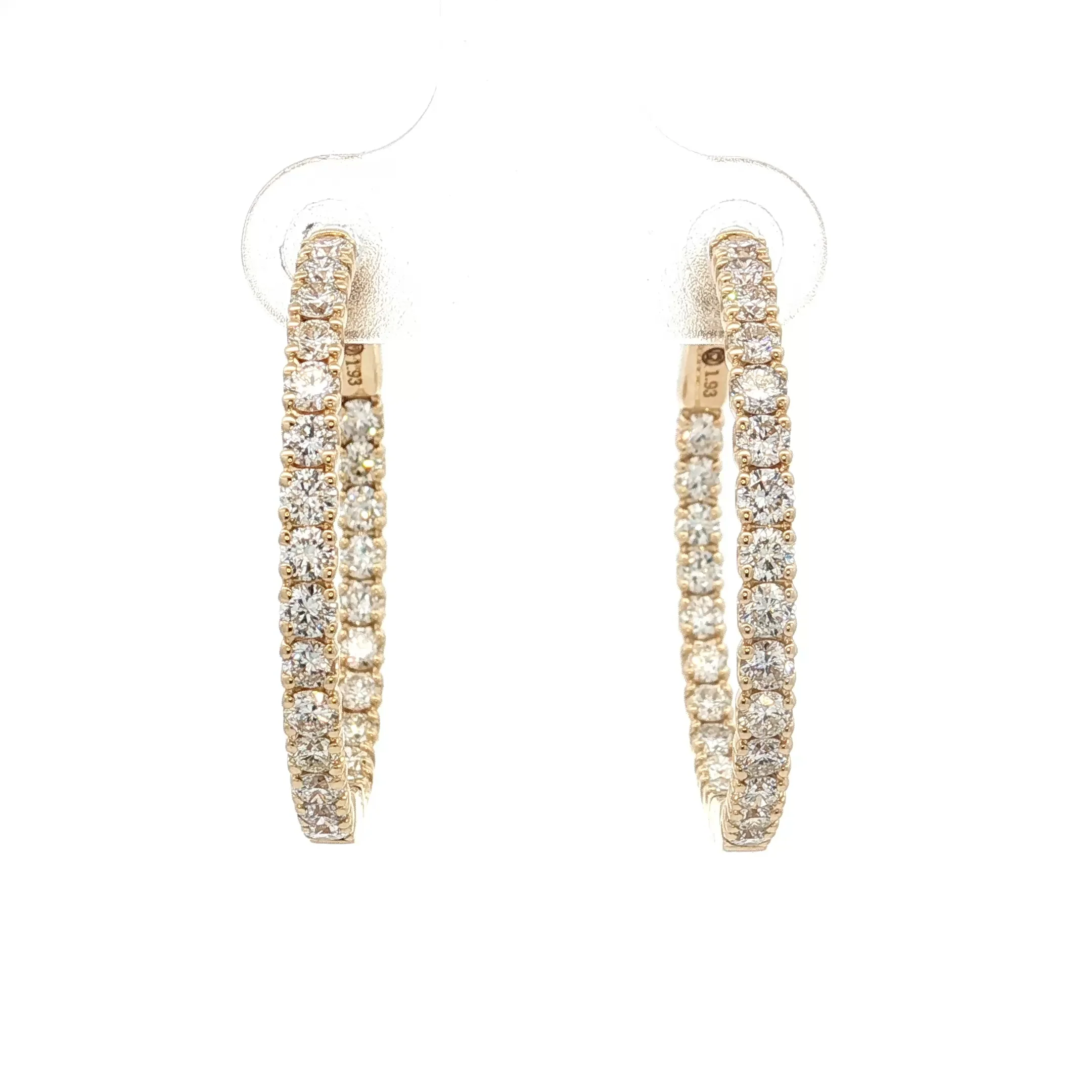 1.93 Diamond Inside-Out Hoop Earrings 14k Yellow Gold