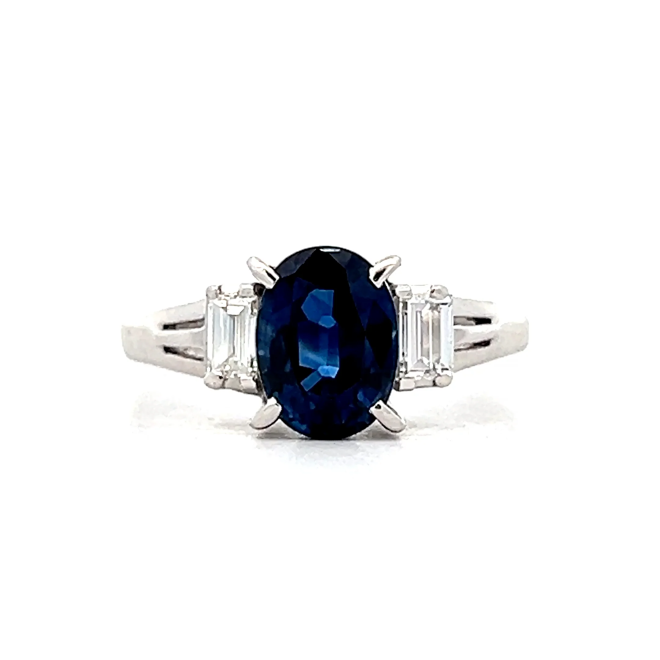 1.94 Oval Sapphire Engagement Ring in Platinum