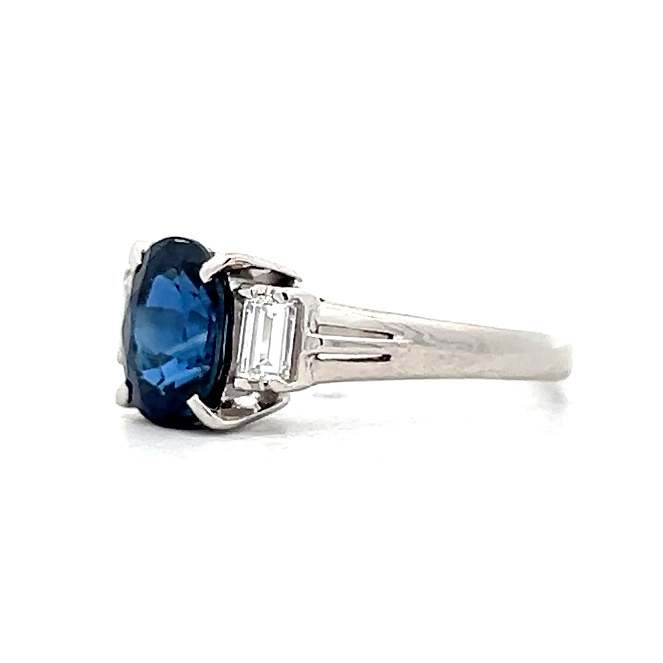 1.94 Oval Sapphire Engagement Ring in Platinum - Image 2