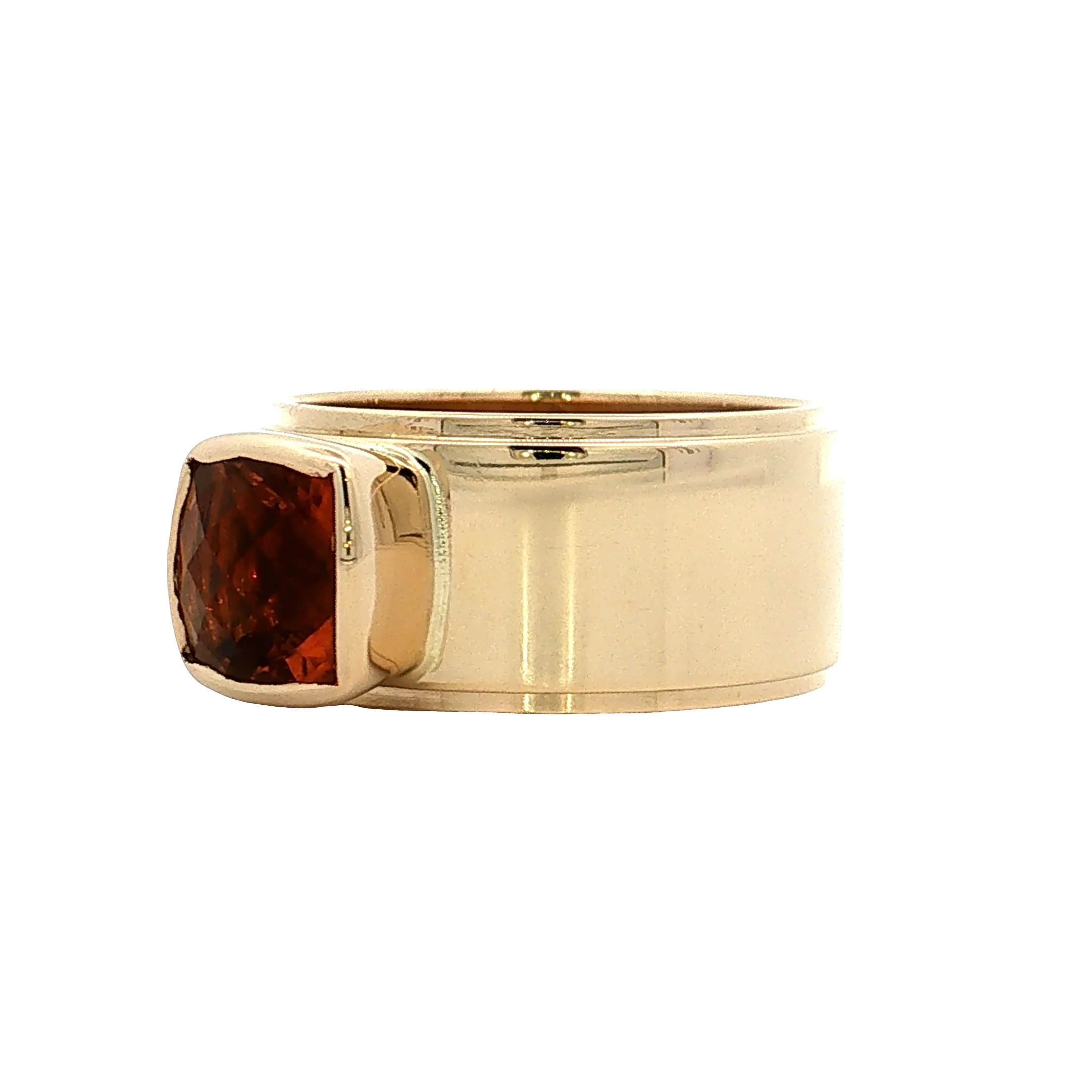 1.95 Citrine Cushion Cocktail Ring 14k Yellow Gold - Image 2