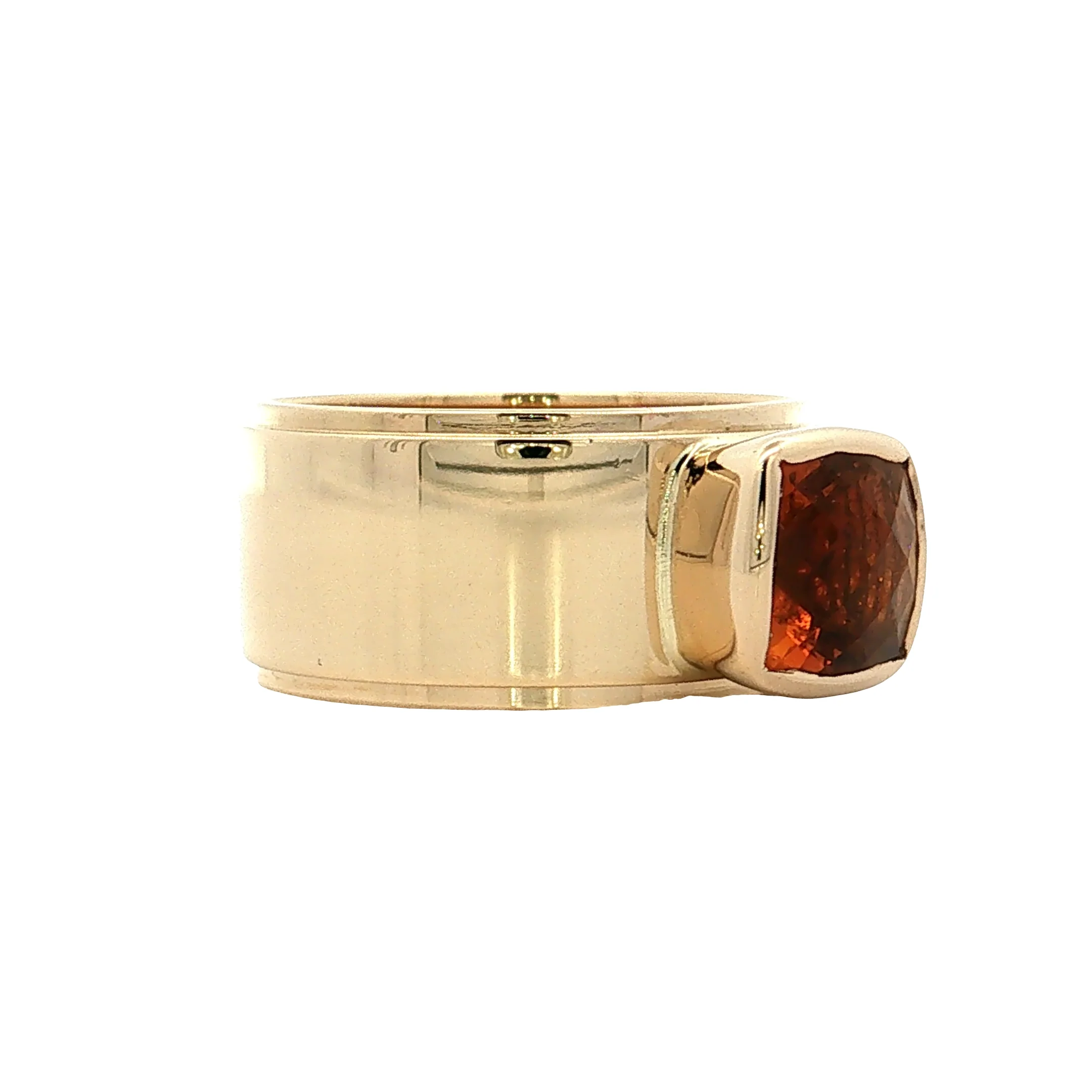 1.95 Citrine Cushion Cocktail Ring 14k Yellow Gold - Image 3