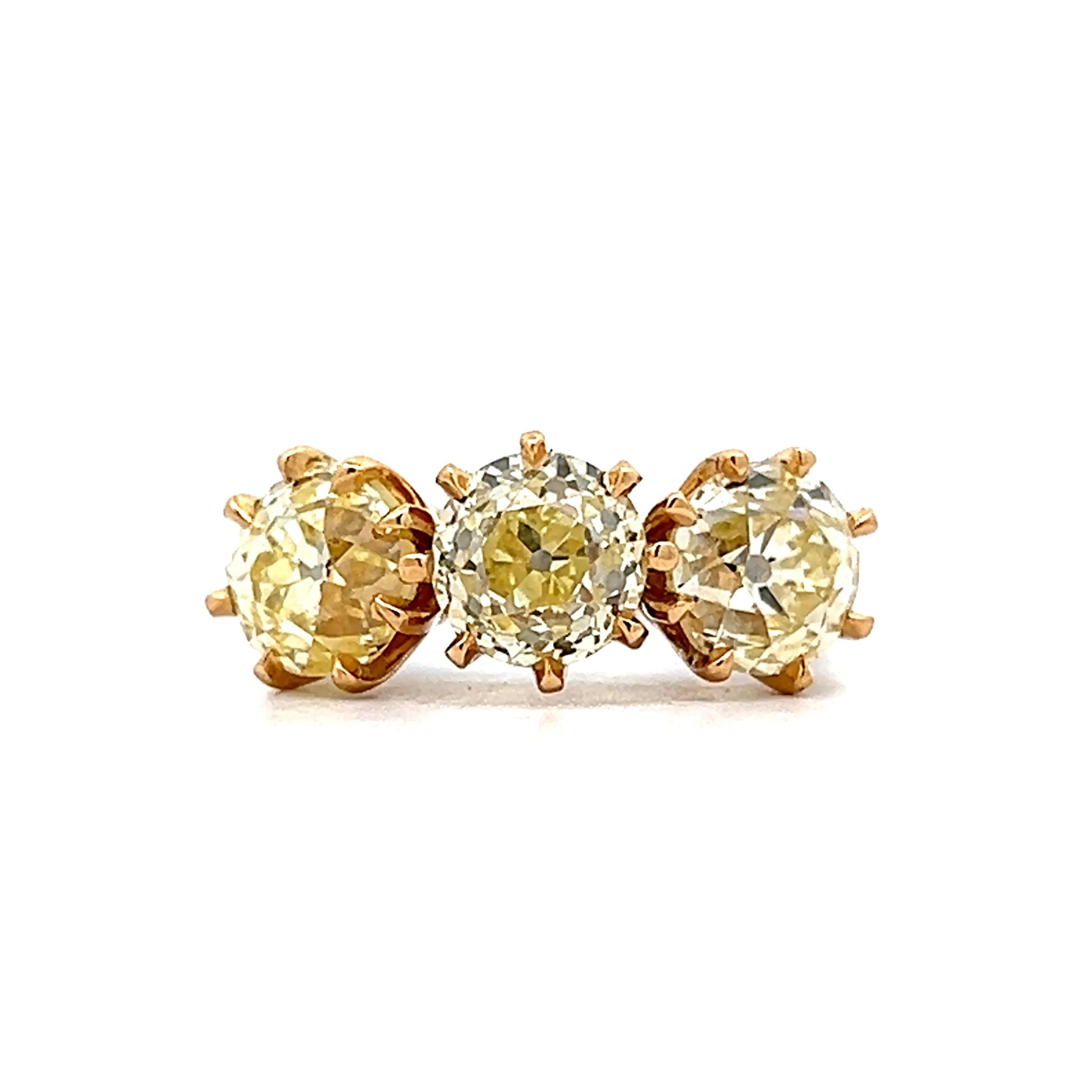 5.59 Fancy Yellow Old European Diamond Engagement Ring