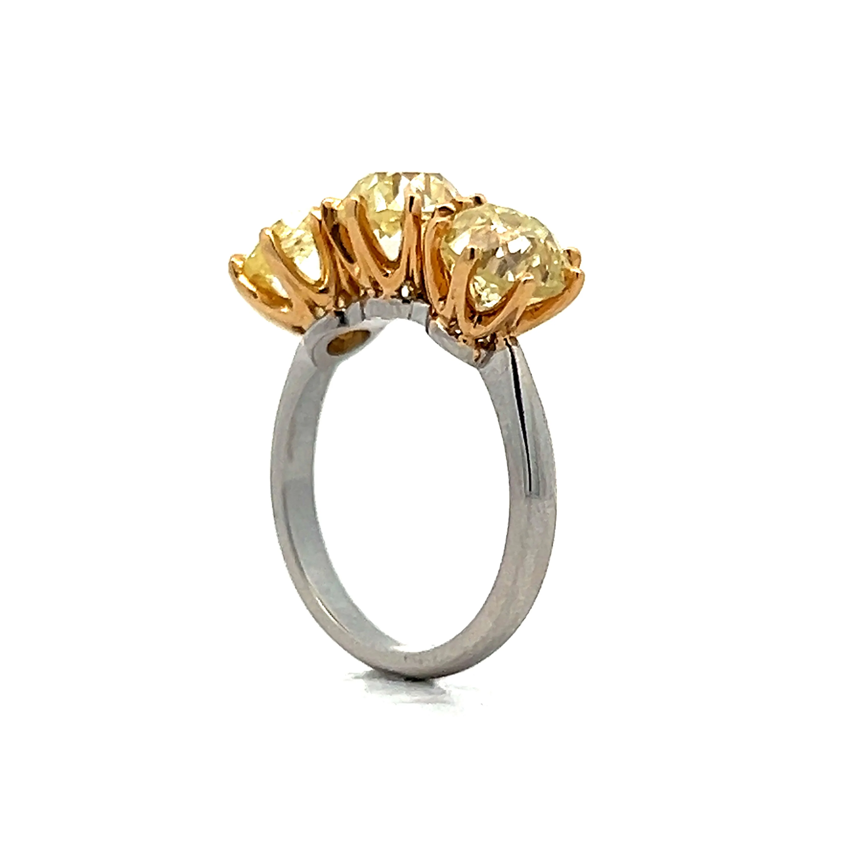 5.59 Fancy Yellow Old European Diamond Engagement Ring - Image 5