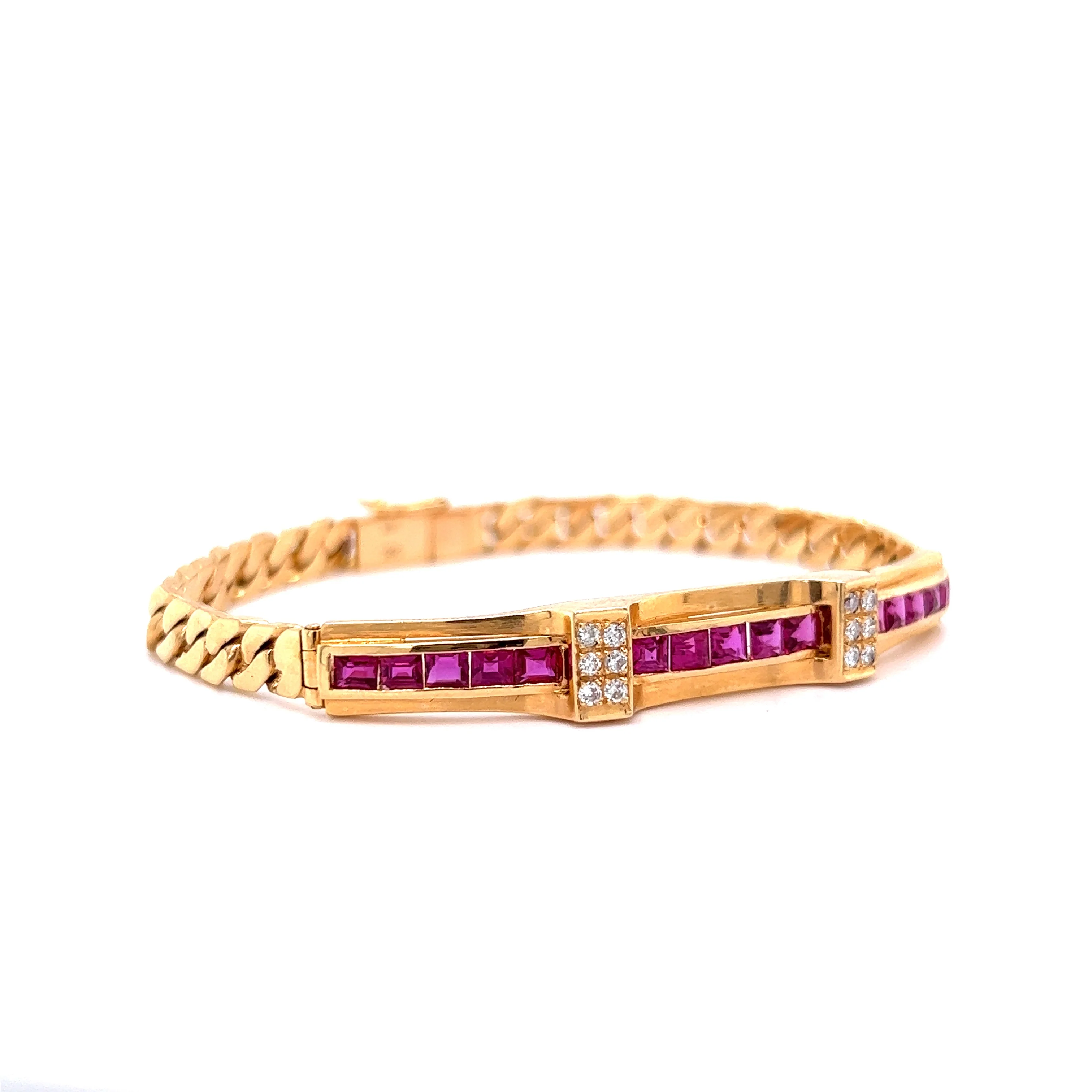 1.95 Ruby & Diamond Bracelet in 14k Rose Gold - Image 3