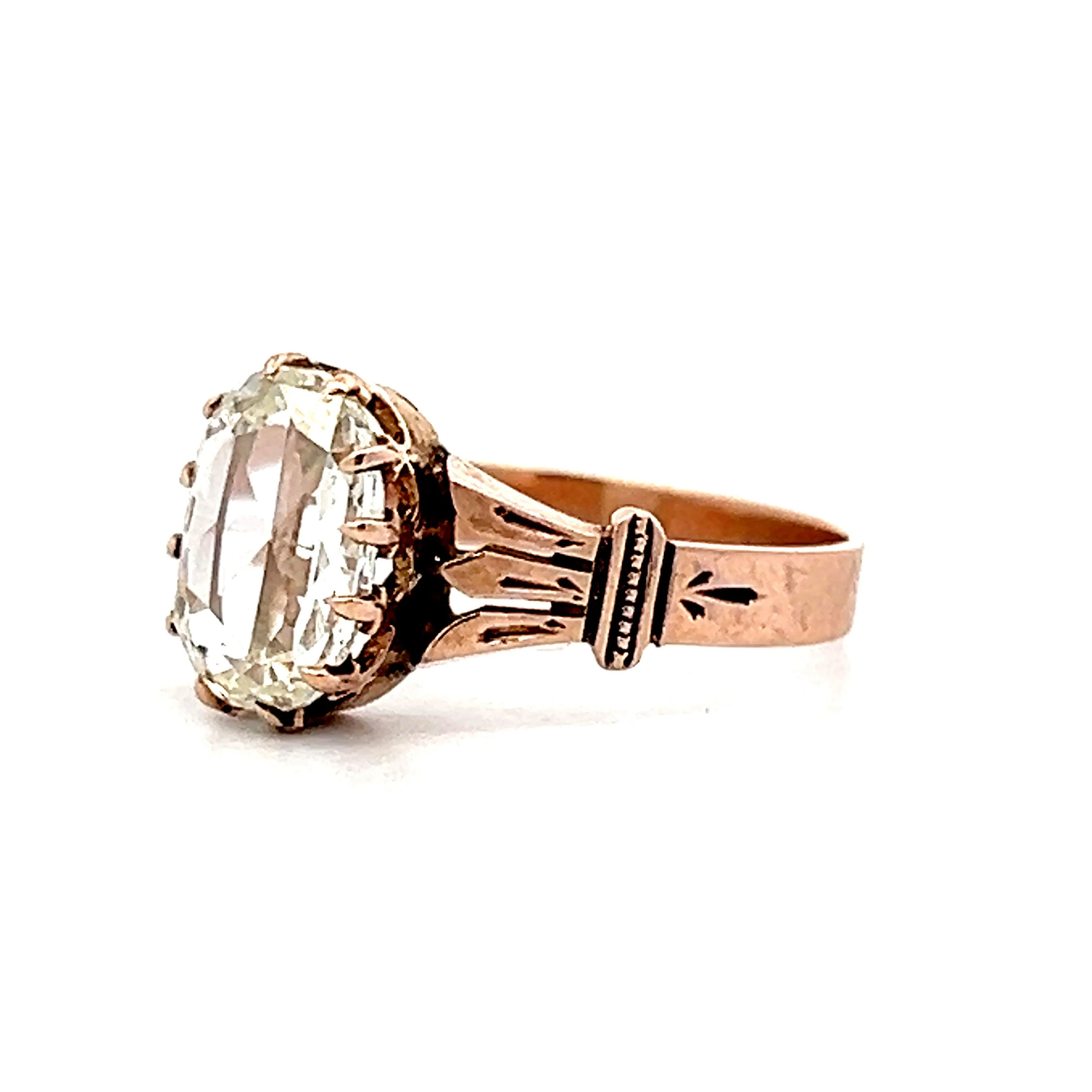 1.97 Victorian Rose Cut Diamond Engagement Ring in Rose Gold - Image 2