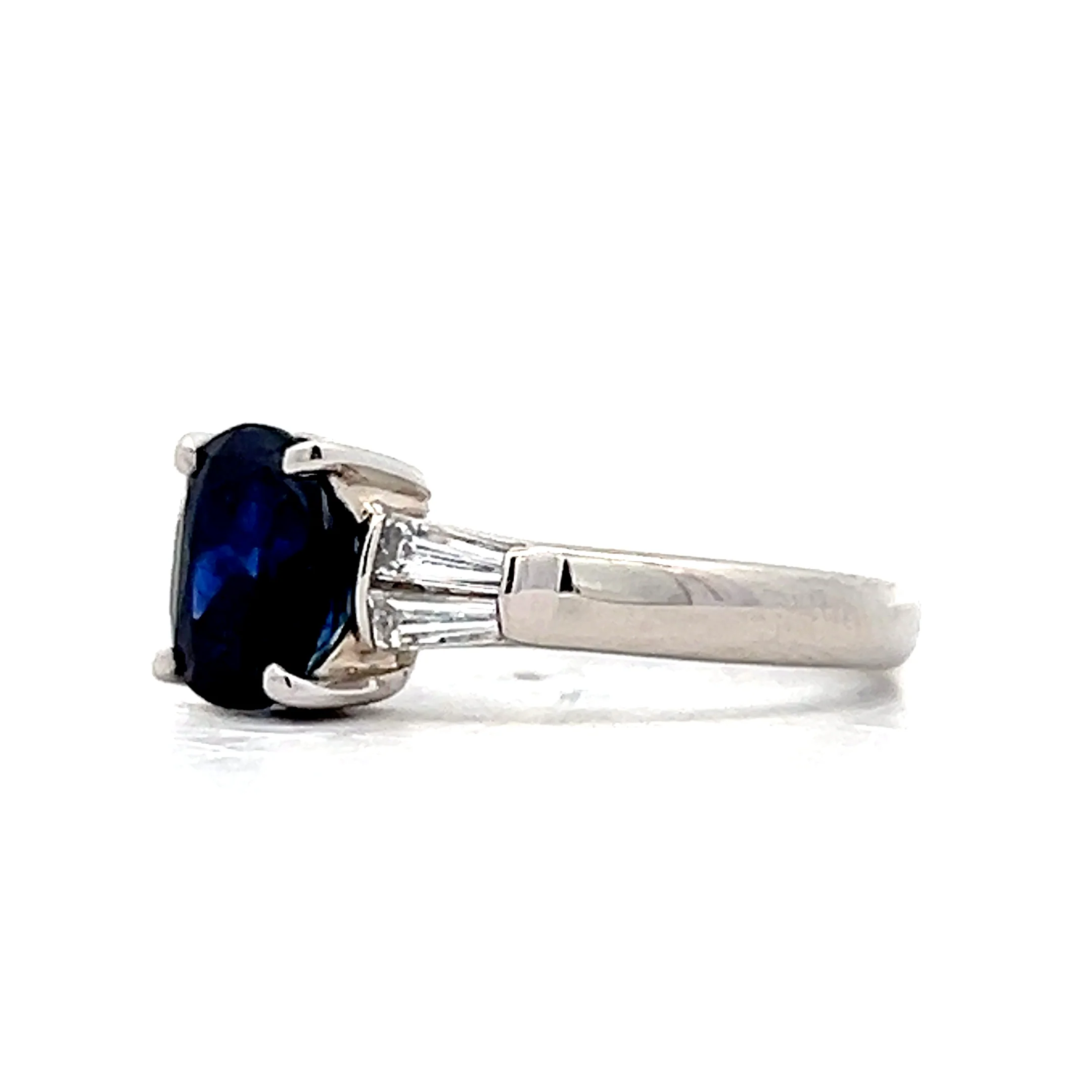 1.98 Oval Sapphire Engagement Ring in Platinum - Image 2
