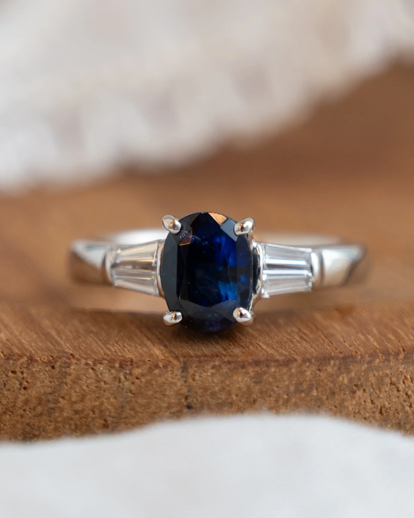 1.98 Oval Sapphire Engagement Ring in Platinum - Image 6