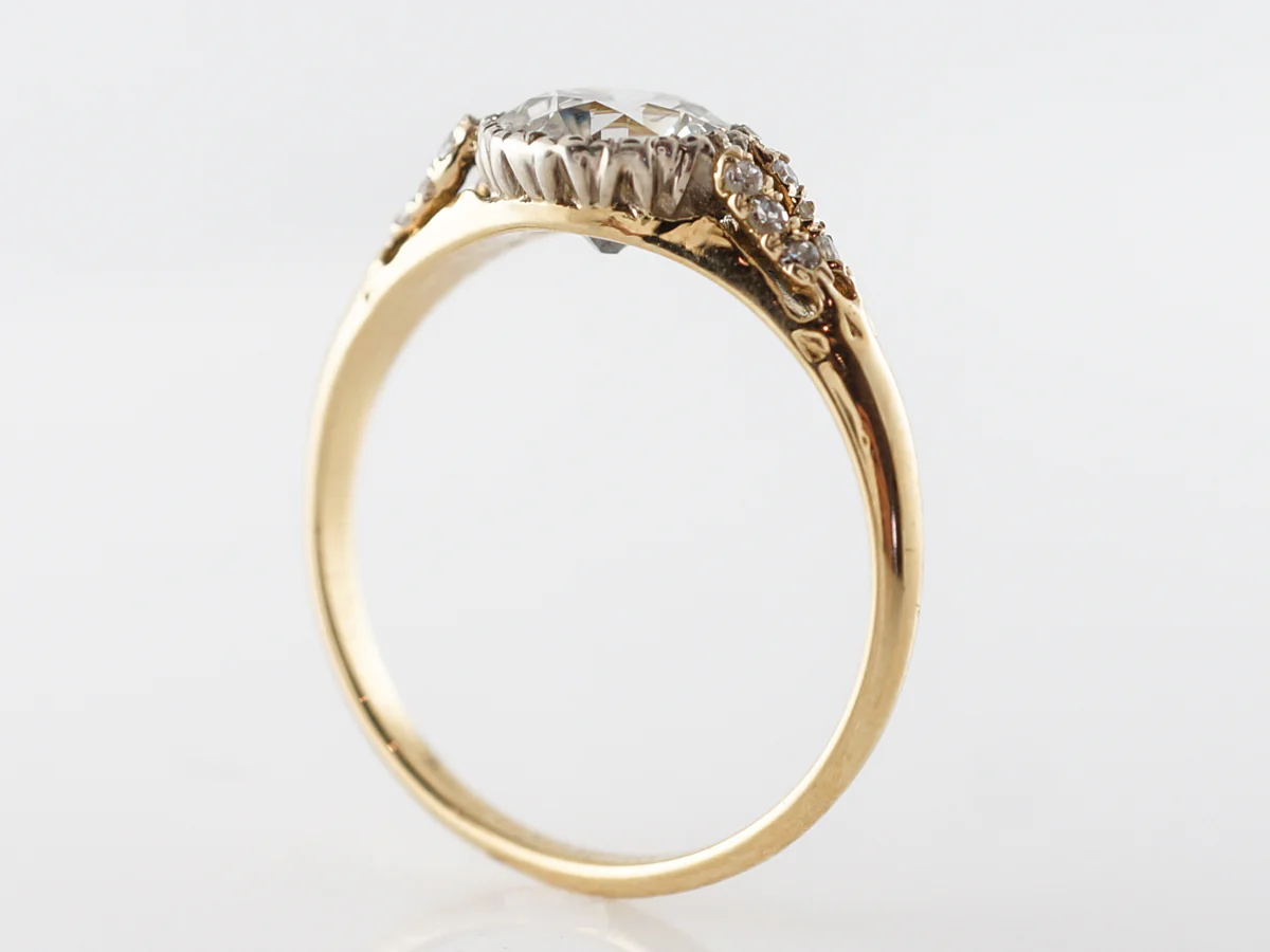 1 Carat Antique Diamond Engagement Ring in 14k Yellow Gold - Image 5
