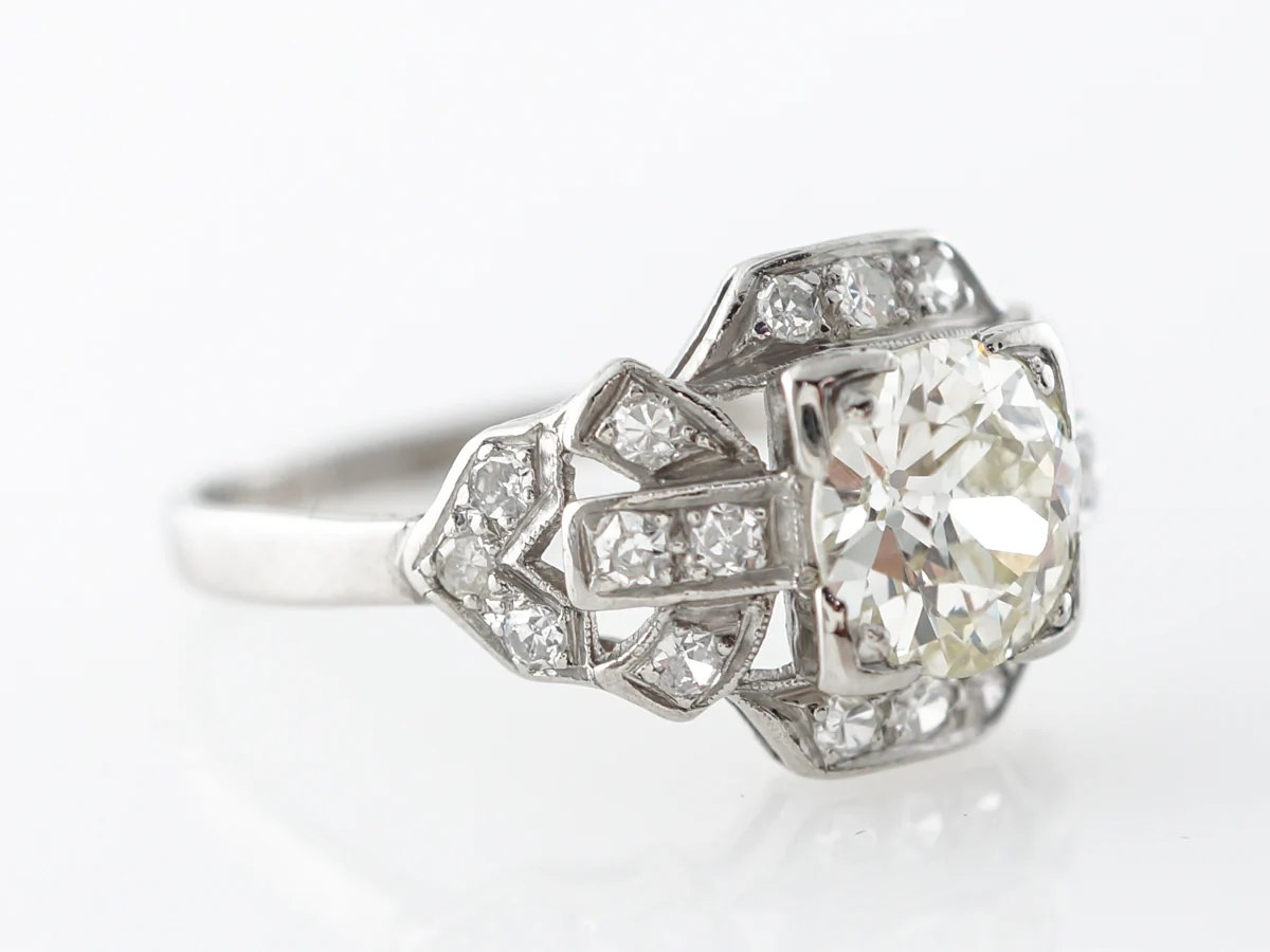1 Carat Art Deco Engagement Ring w/ Old European Cut Diamond - Image 3