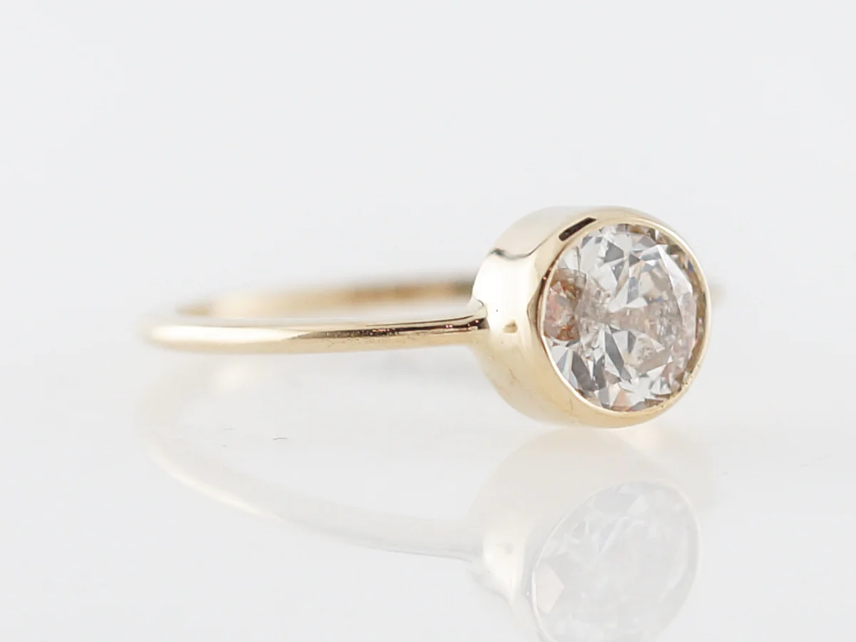 1 Carat Bezel Diamond Engagement Ring in Yellow Gold - Image 3