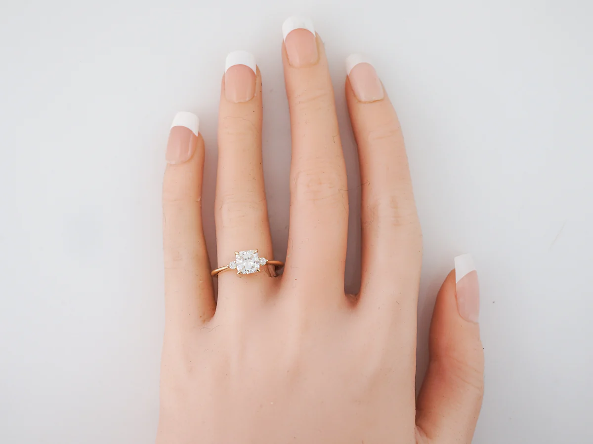 1 Carat Cushion Cut Diamond Engagement Ring in Yellow Gold - Image 6