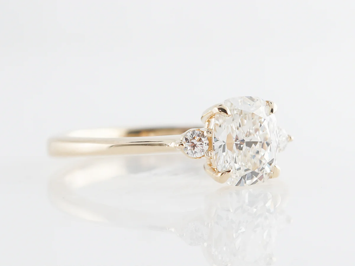 1 Carat Cushion Diamond Engagement Ring in 14k Yellow Gold - Image 3