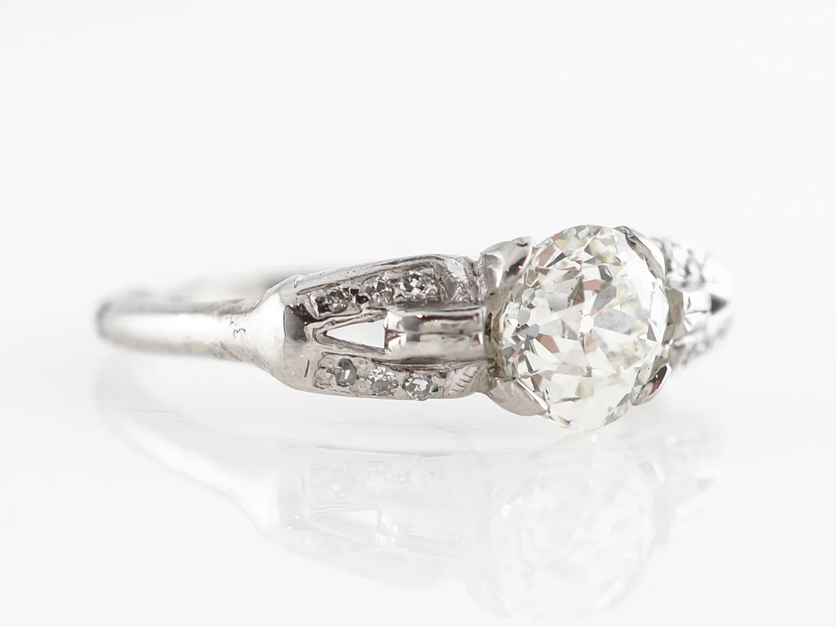 1 Carat Deco Diamond Engagement Ring in Platinum - Image 3