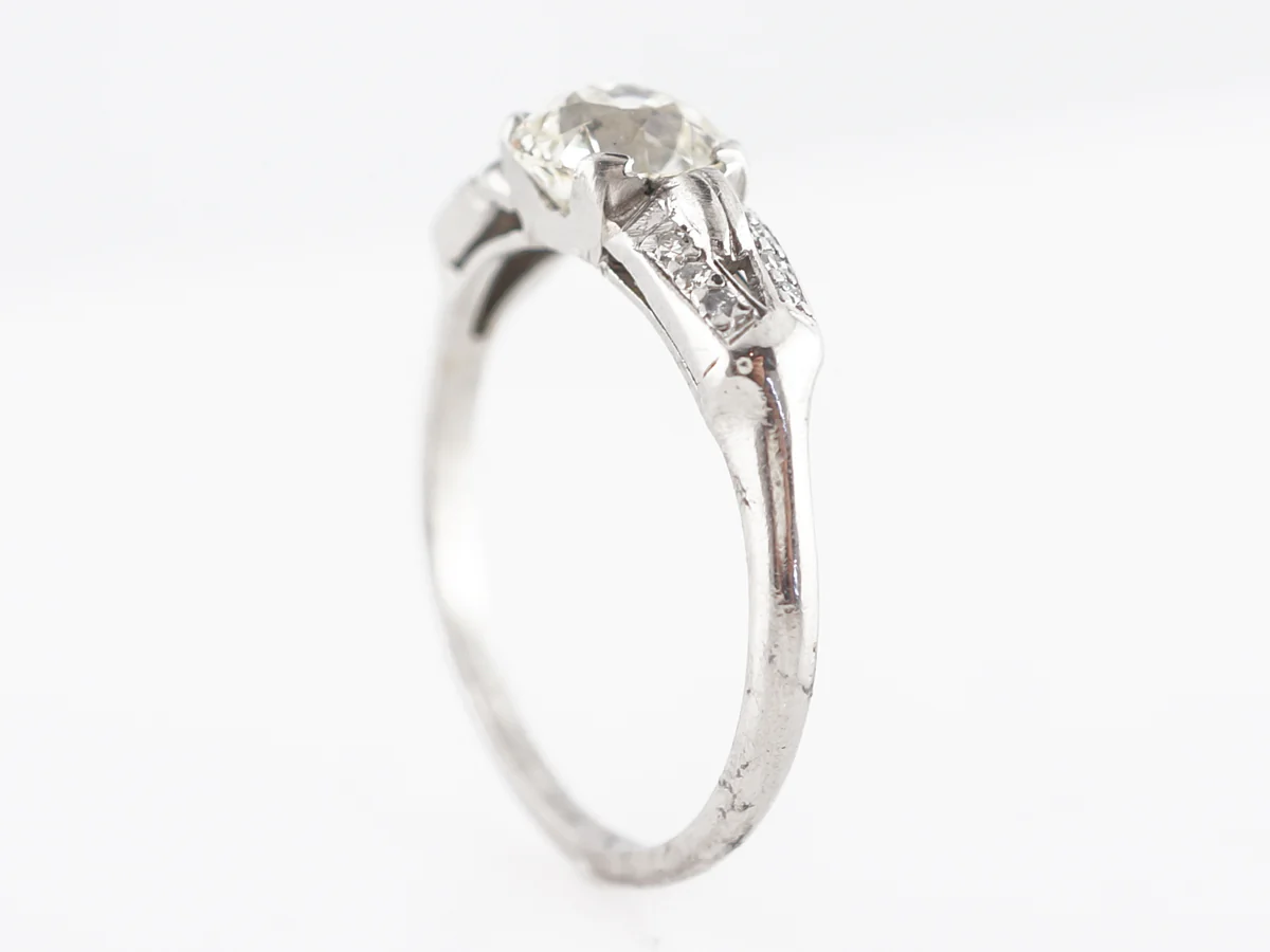 1 Carat Deco Diamond Engagement Ring in Platinum - Image 4