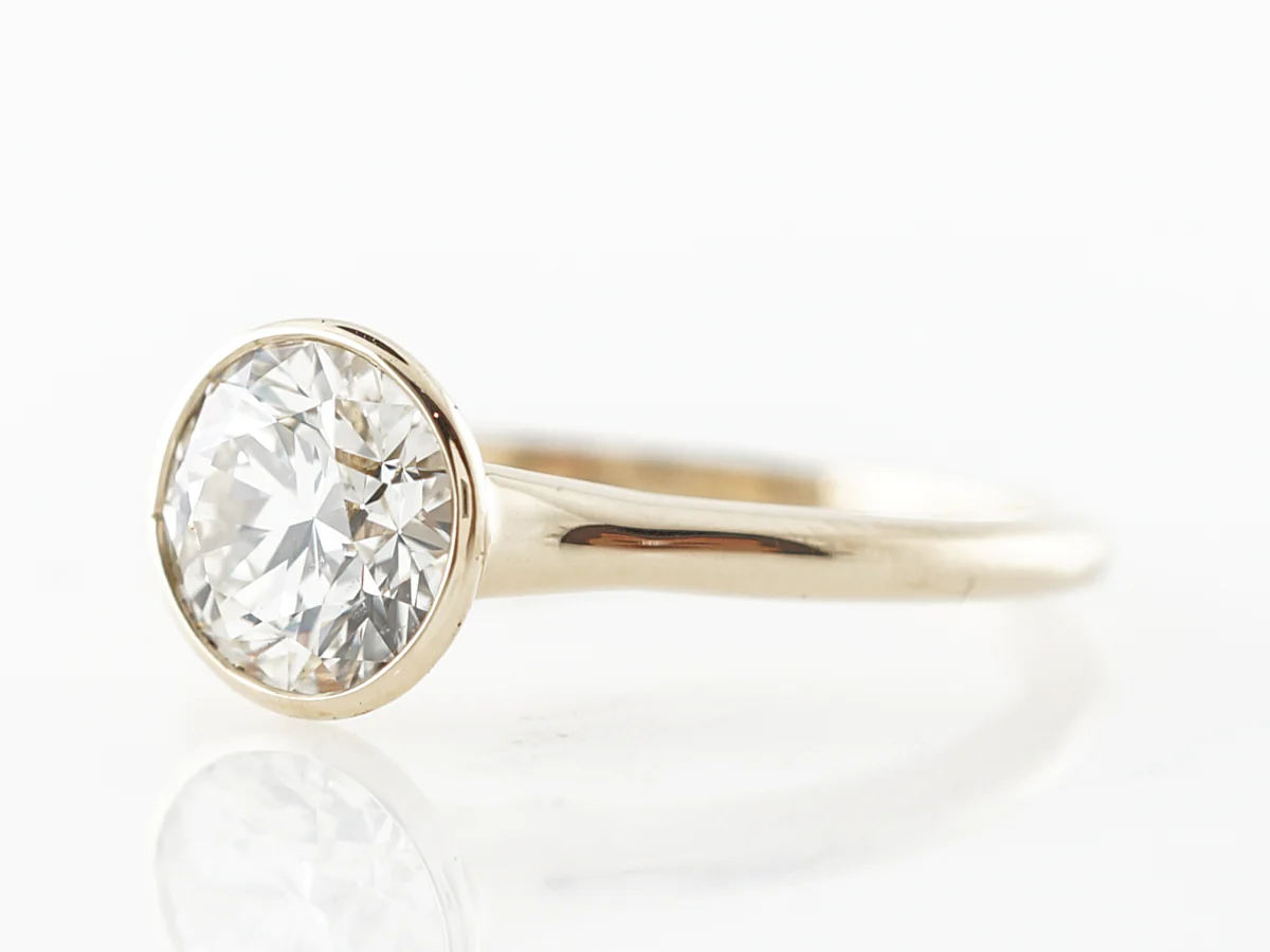1 Carat Diamond Bezel Solitaire Engagement Ring in 14k - Image 2