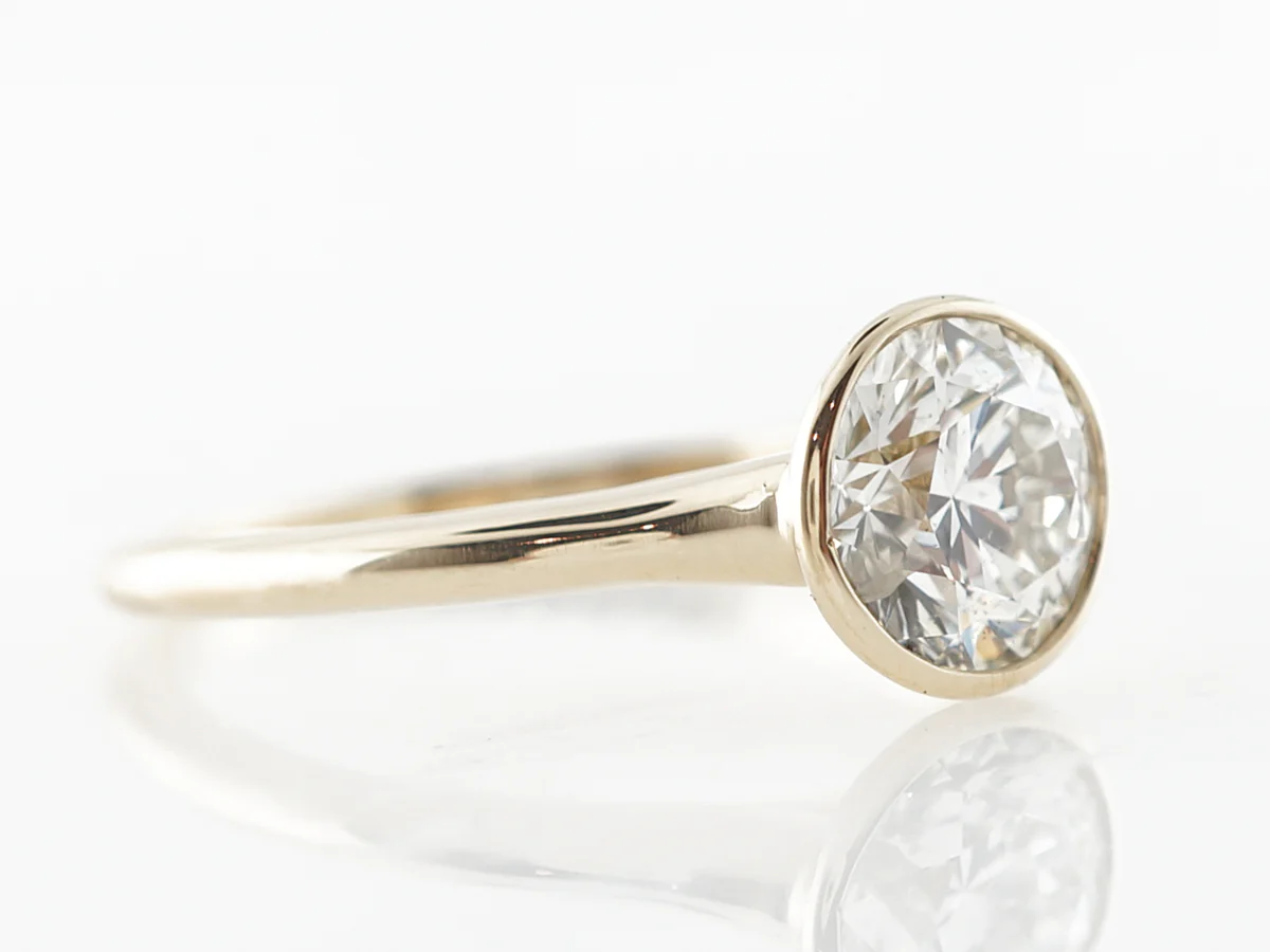 1 Carat Diamond Bezel Solitaire Engagement Ring in 14k - Image 3