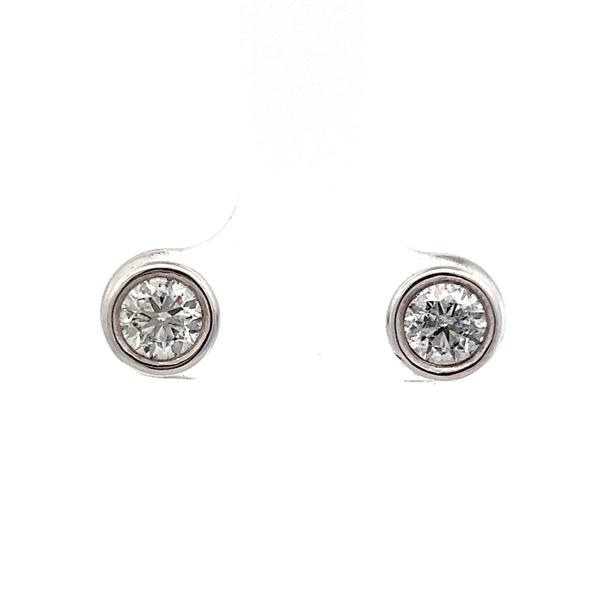 1 Carat Diamond Earring Studs in 14k White Gold