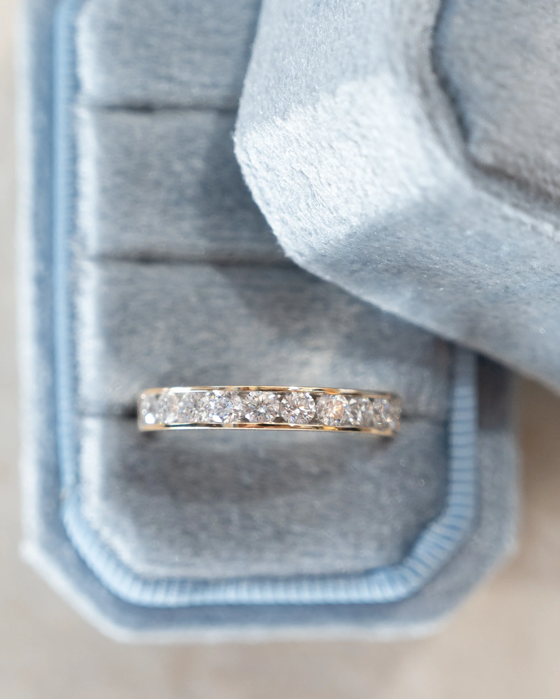 1 Carat Diamond Half Eternity Wedding Band 14k - Image 5