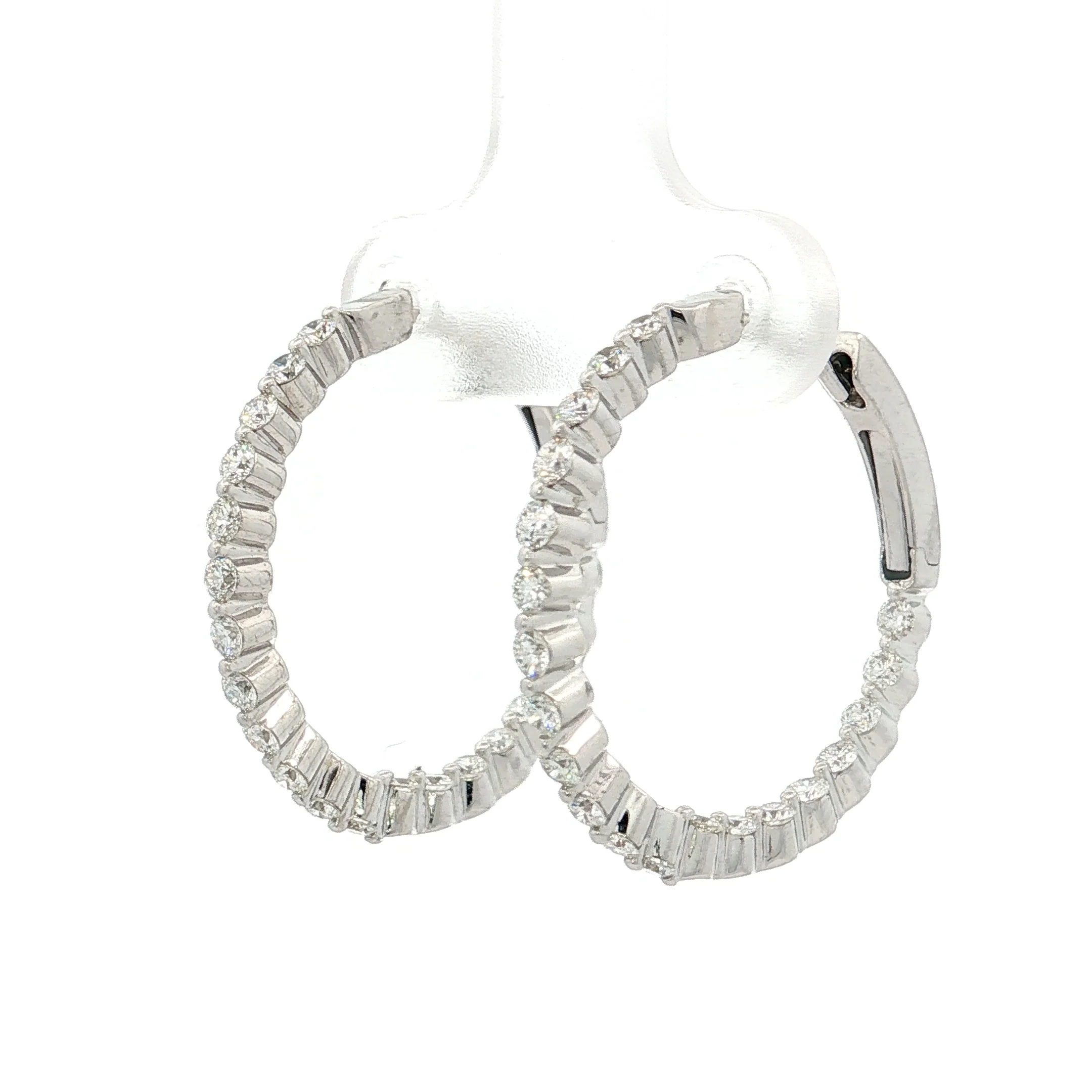 1 Carat Diamond Inside-Out Hoop Earrings 14k - Image 2