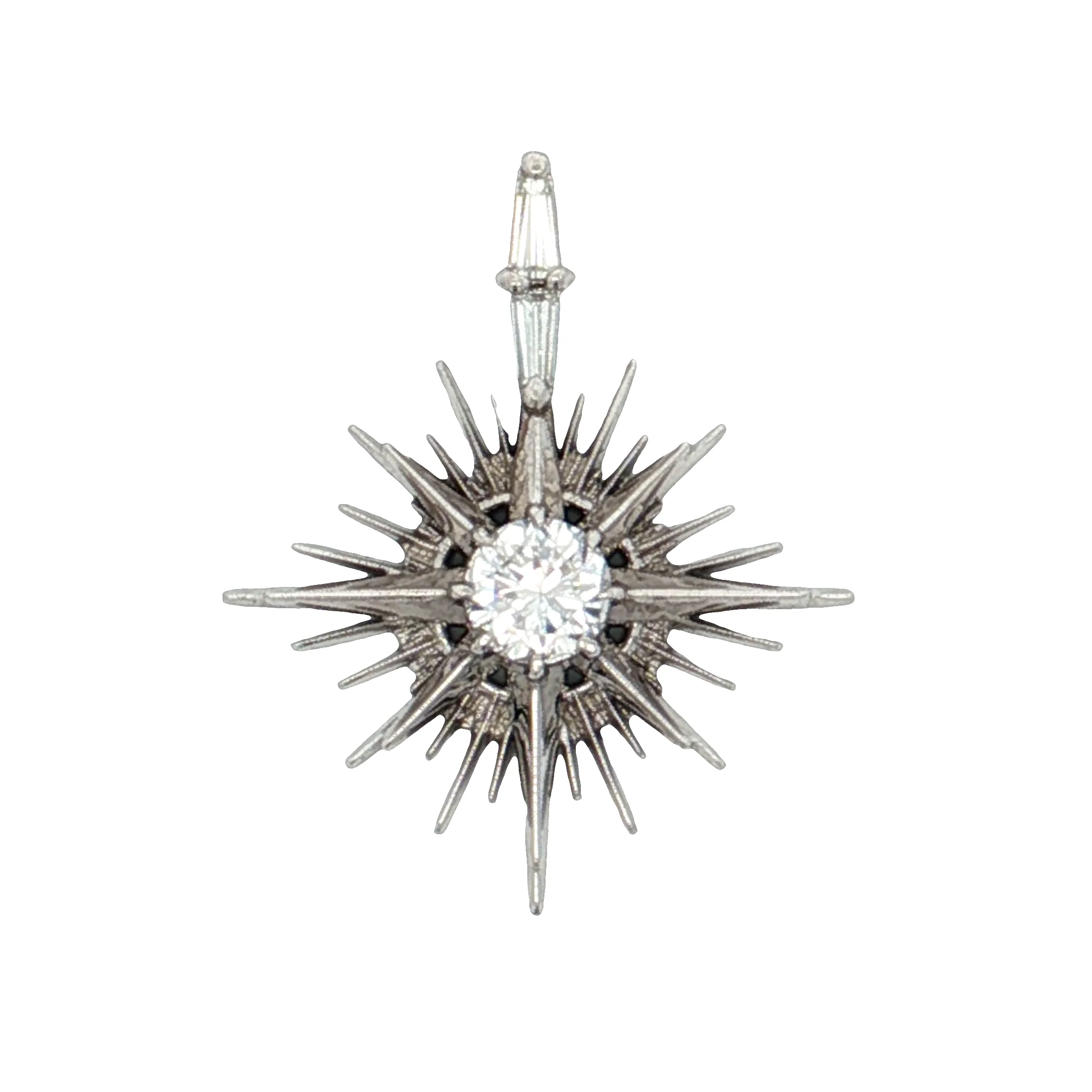 1 Carat Diamond North Star Pendant Necklace 14k - Image 5