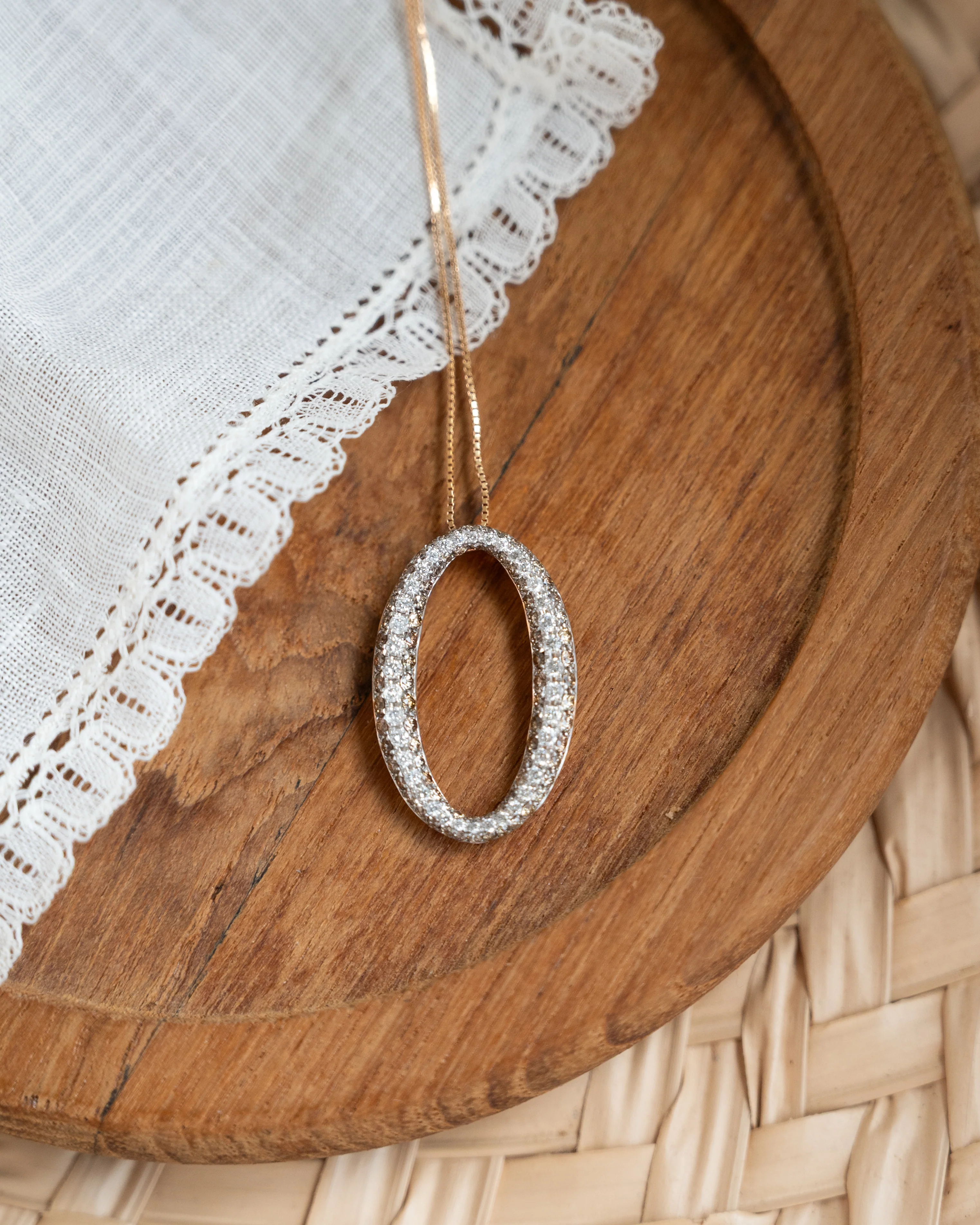 1 Carat Diamond Oval Pendant Necklace in 14k Rose Gold - Image 5