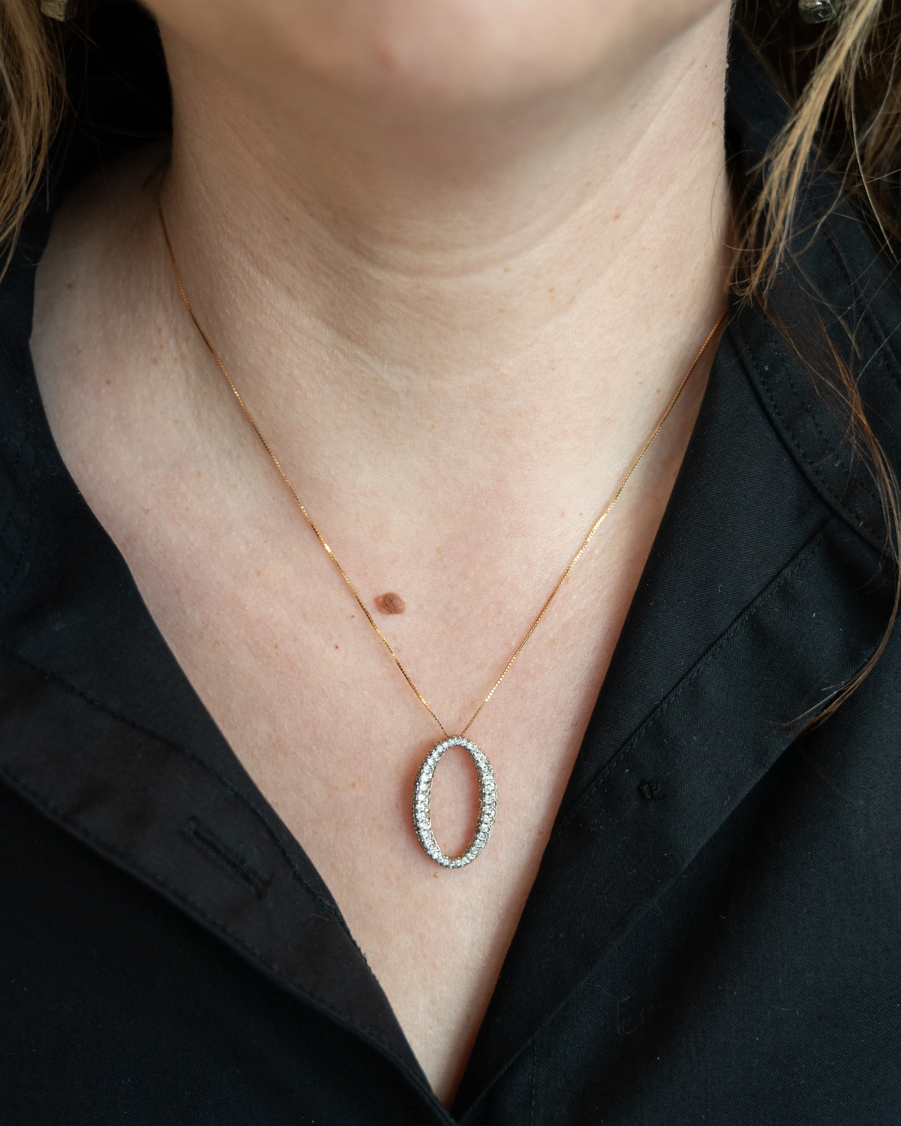 1 Carat Diamond Oval Pendant Necklace in 14k Rose Gold - Image 6