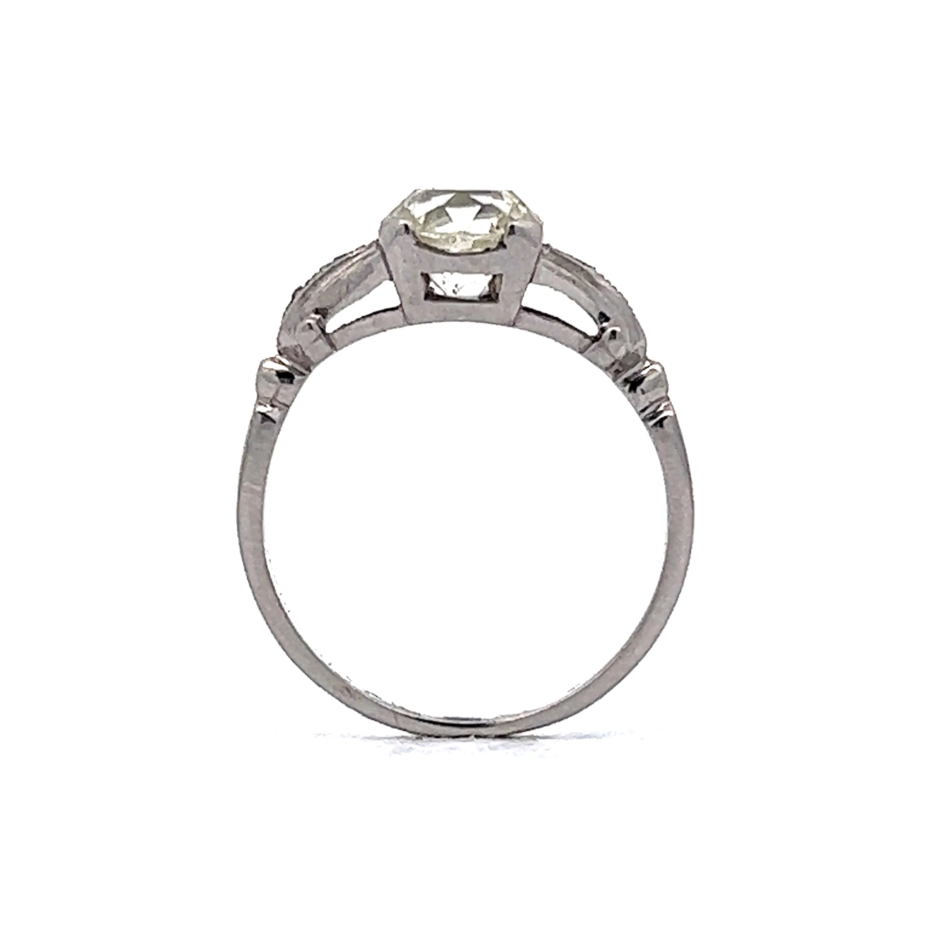 1 Carat European Cut Diamond Art Deco Engagement Ring - Image 4