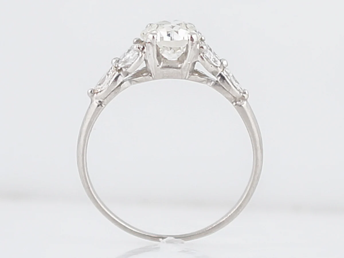 Art Deco 1 Carat European Diamond Floral Engagement Ring - Image 4