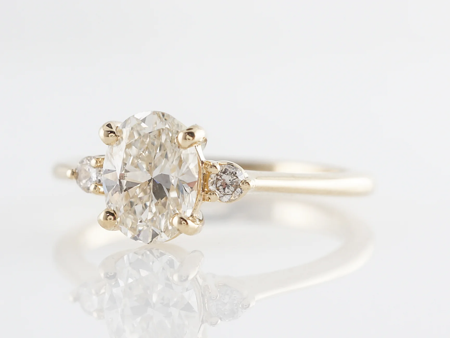 1 Carat GIA Oval Cut Diamond Engagement Ring in 14k - Image 2