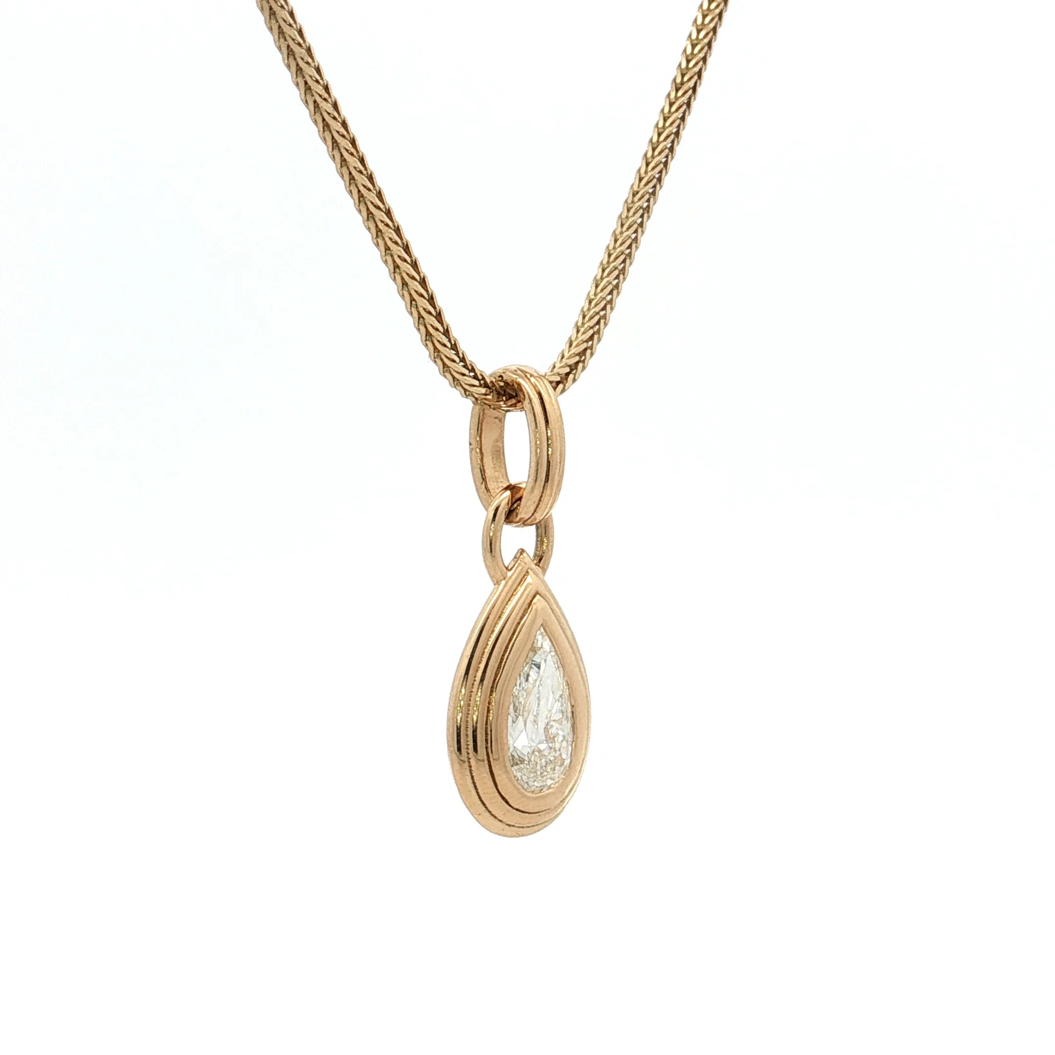 1 Carat GIA Pear Diamond Pendant Necklace 18k - Image 3