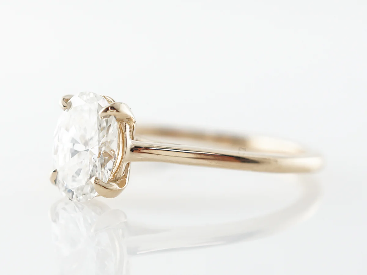 1 Carat GIA Solitaire Oval Diamond Engagement Ring - Image 2