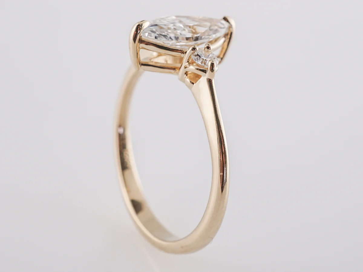 1 Carat Marquise Diamond Engagement Ring in 14K Yellow Gold - Image 2