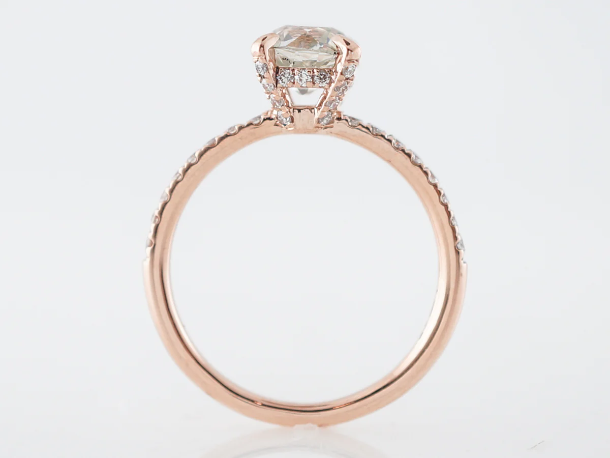 1 Carat Old Mine Diamond Solitaire Engagement Ring in Rose Gold - Image 4