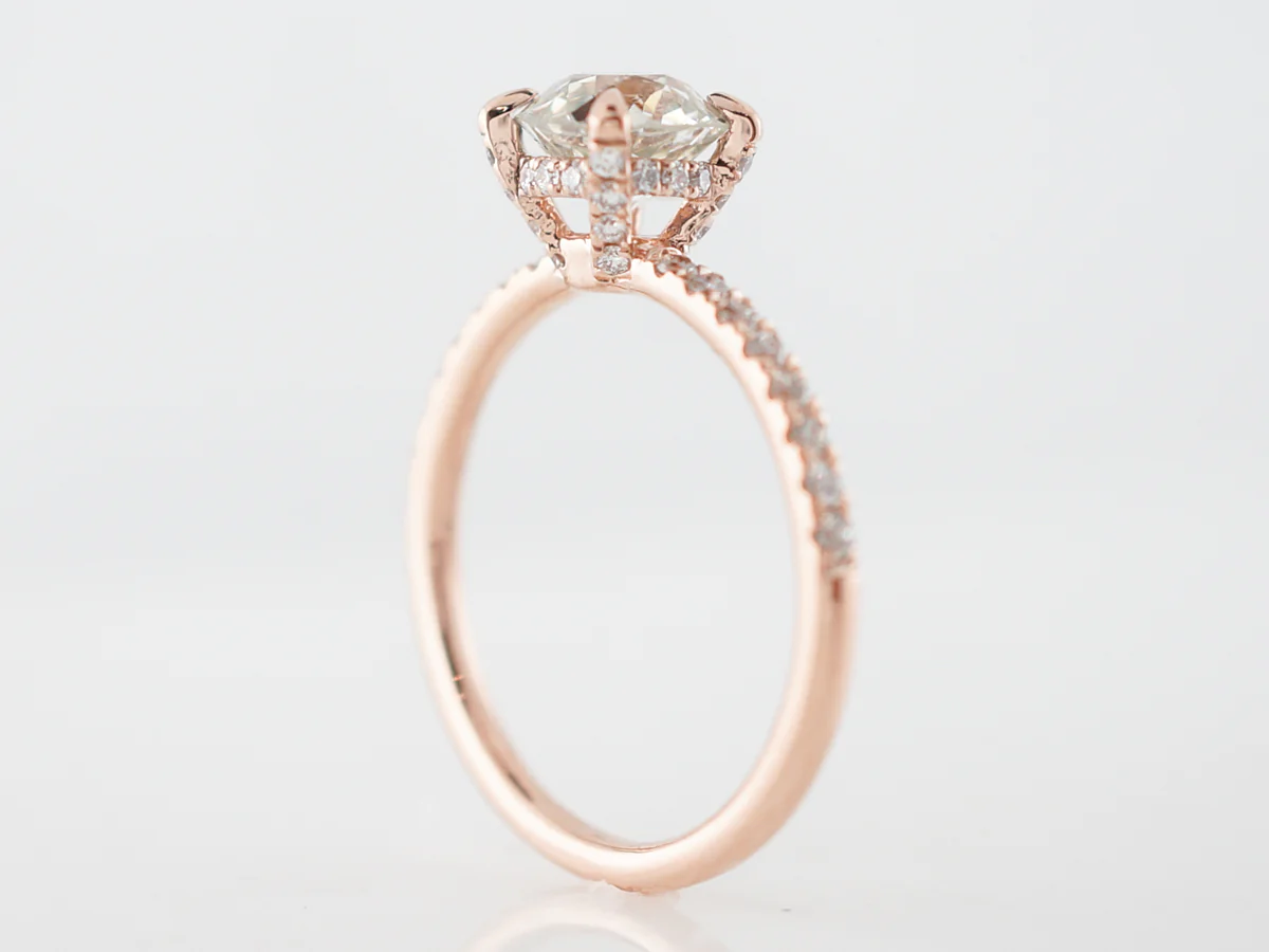 1 Carat Old Mine Diamond Solitaire Engagement Ring in Rose Gold - Image 5