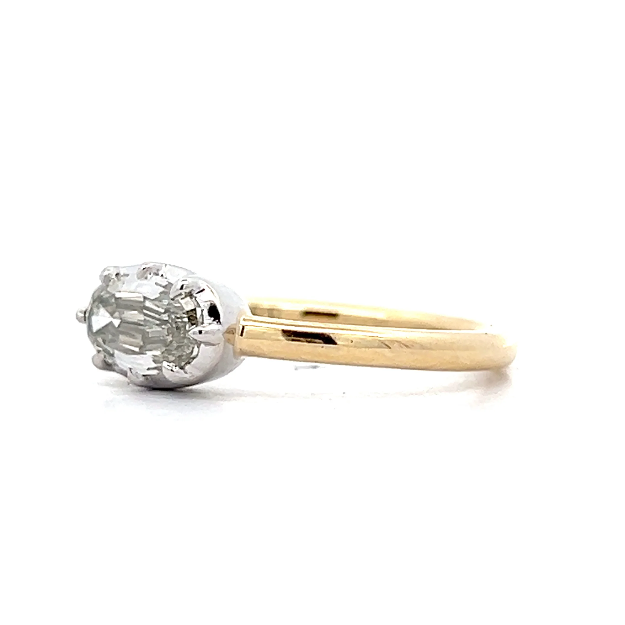 1 Carat Oval Step Cut Diamond Engagement Ring in 14k - Image 2