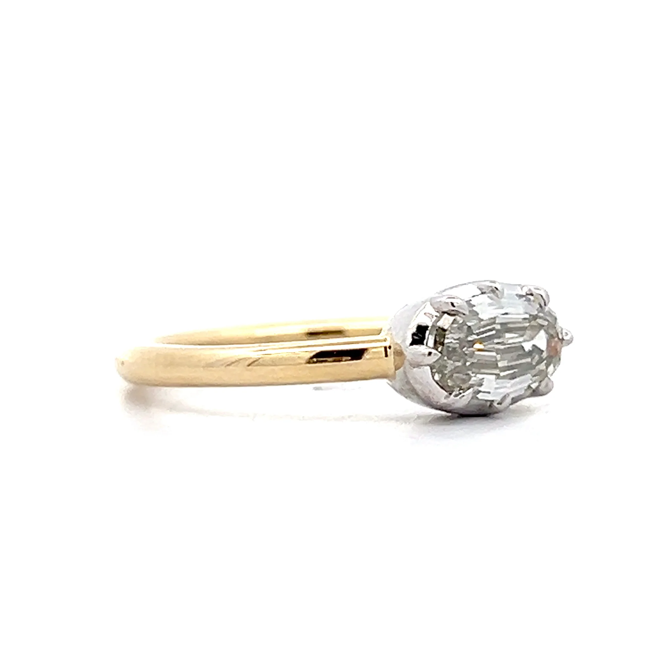 1 Carat Oval Step Cut Diamond Engagement Ring in 14k - Image 3