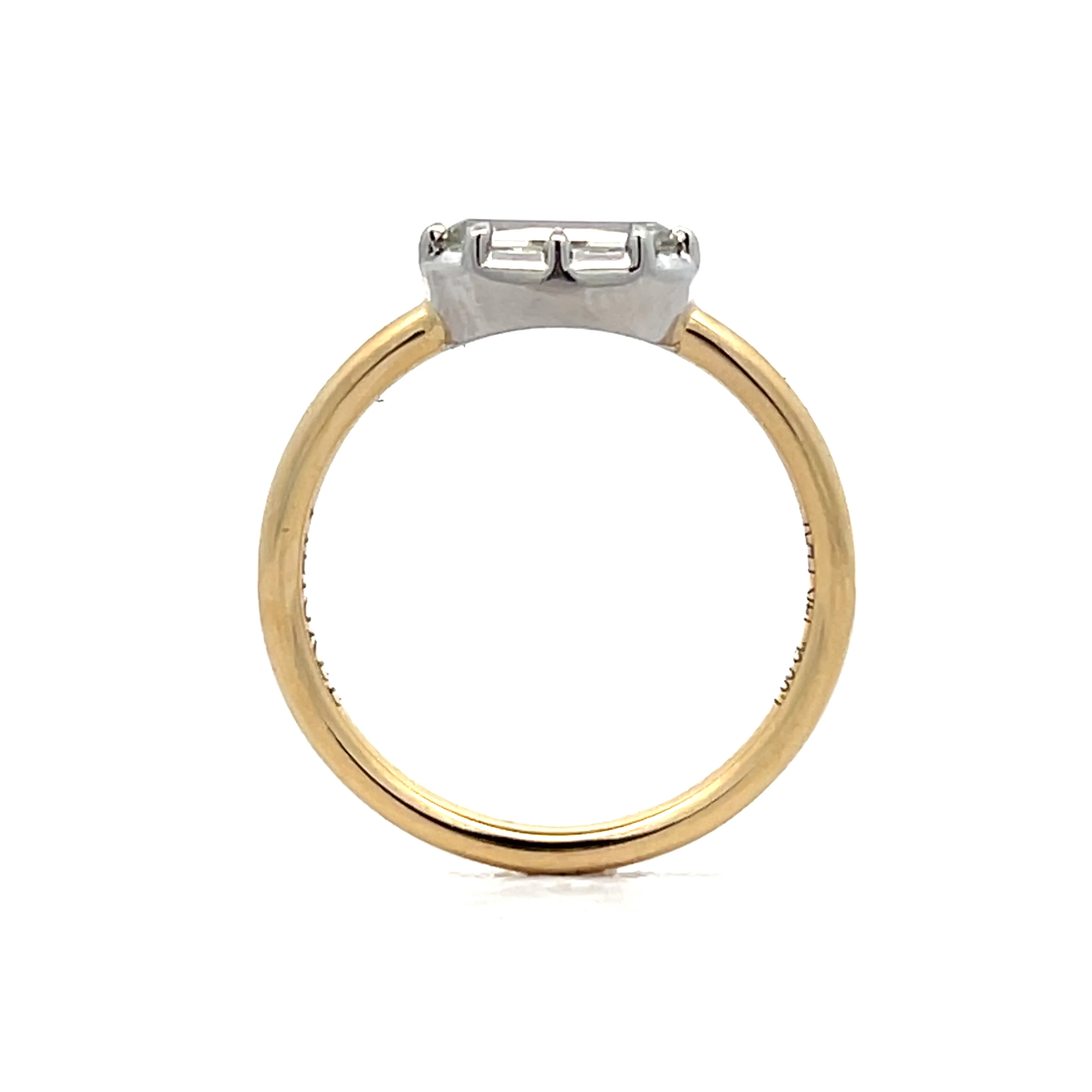 1 Carat Oval Step Cut Diamond Engagement Ring in 14k - Image 4