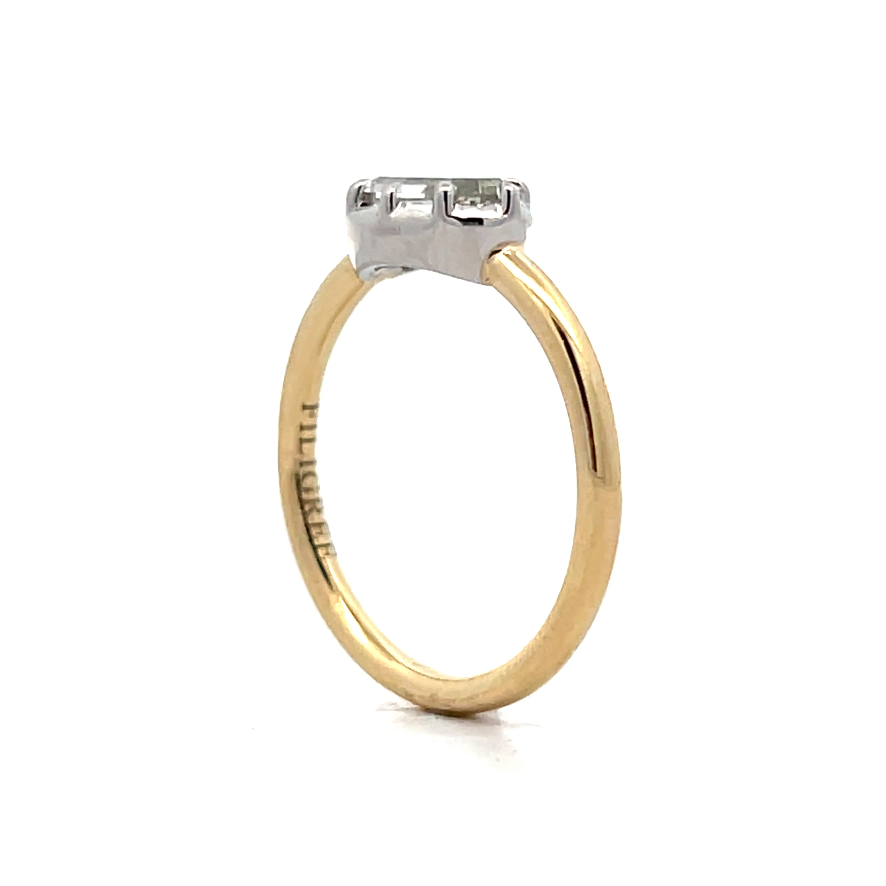 1 Carat Oval Step Cut Diamond Engagement Ring in 14k - Image 5