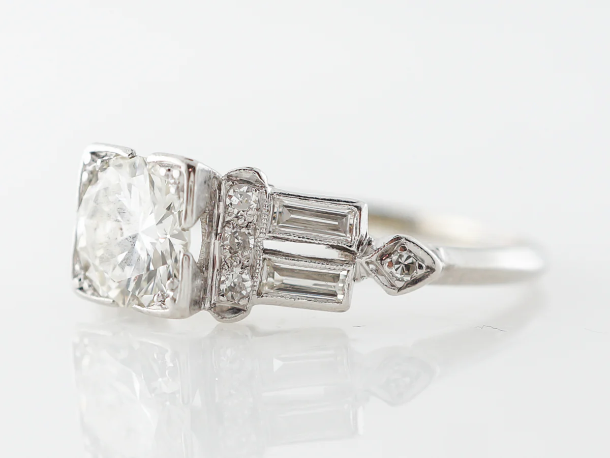 1 Carat Transitional Cut Diamond Engagement Ring Platinum - Image 2